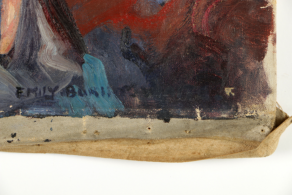 Emily B. Waite Oil Painting on Unstretched Canvas Portrait of a Woman