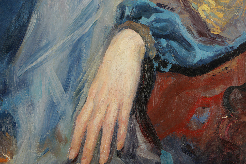 Emily B. Waite Oil Painting on Unstretched Canvas Portrait of a Woman