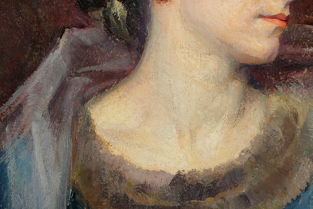 Emily B. Waite Oil Painting on Unstretched Canvas Portrait of a Woman