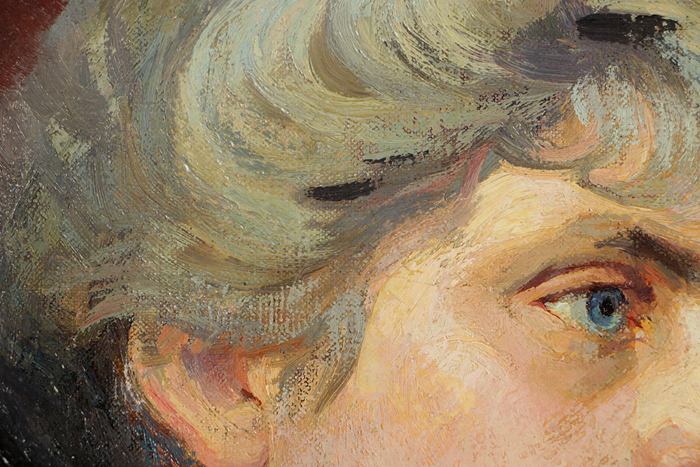 Emily B. Waite Oil Painting on Unstretched Canvas Portrait of a Woman