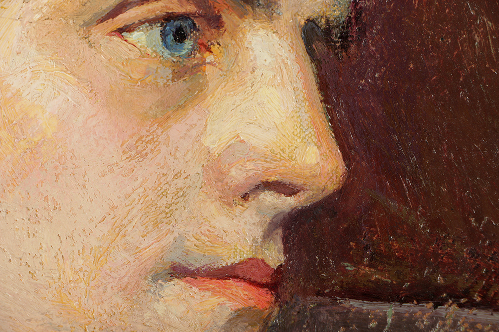 Emily B. Waite Oil Painting on Unstretched Canvas Portrait of a Woman