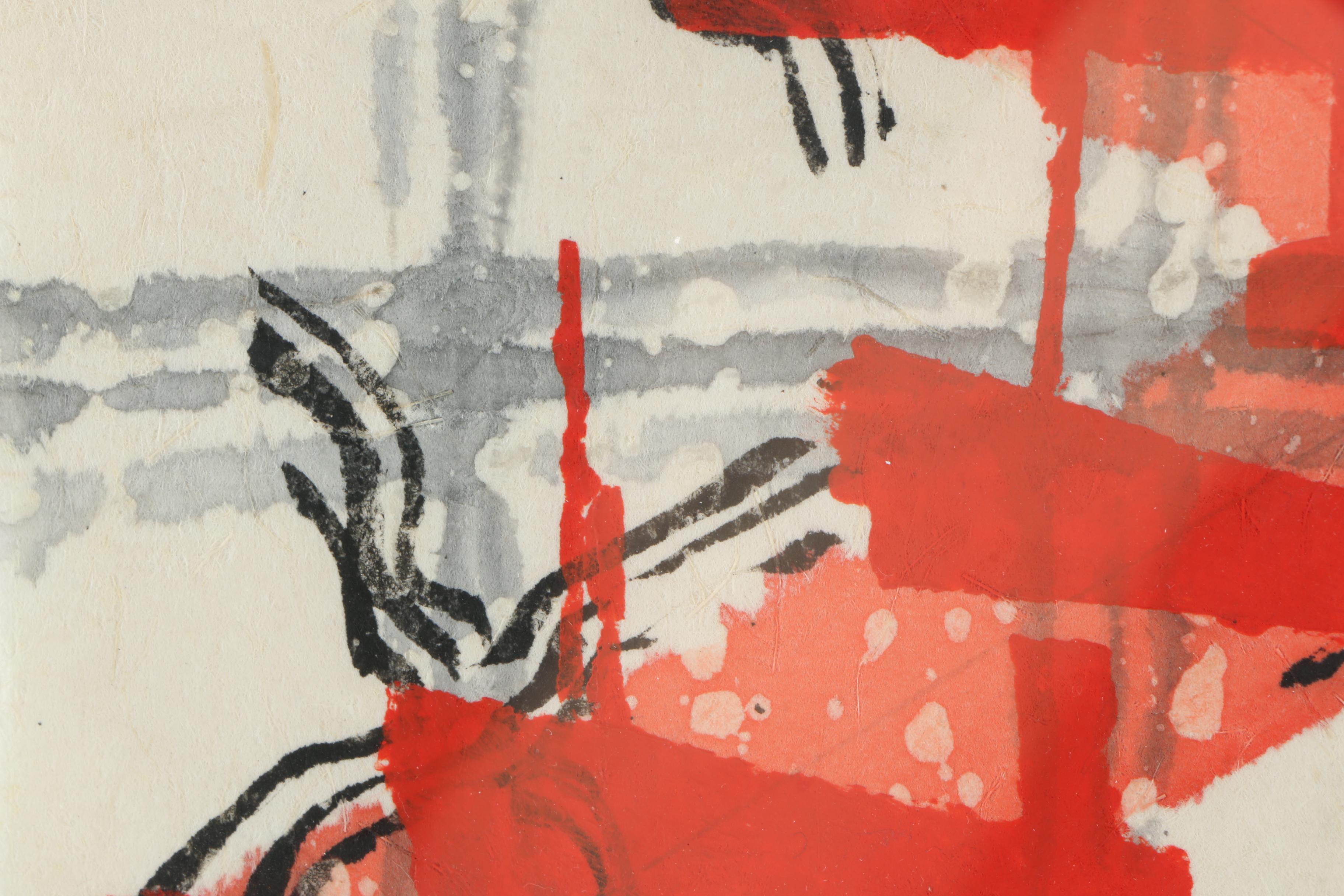 Paul Bowen Hand Embellished Block Print on Handmade Paper