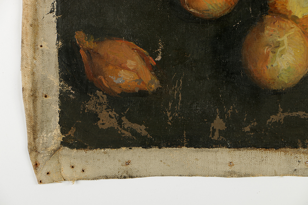 Emily B. Waite Oil Painting on Unstretched Canvas Still Life with Onions
