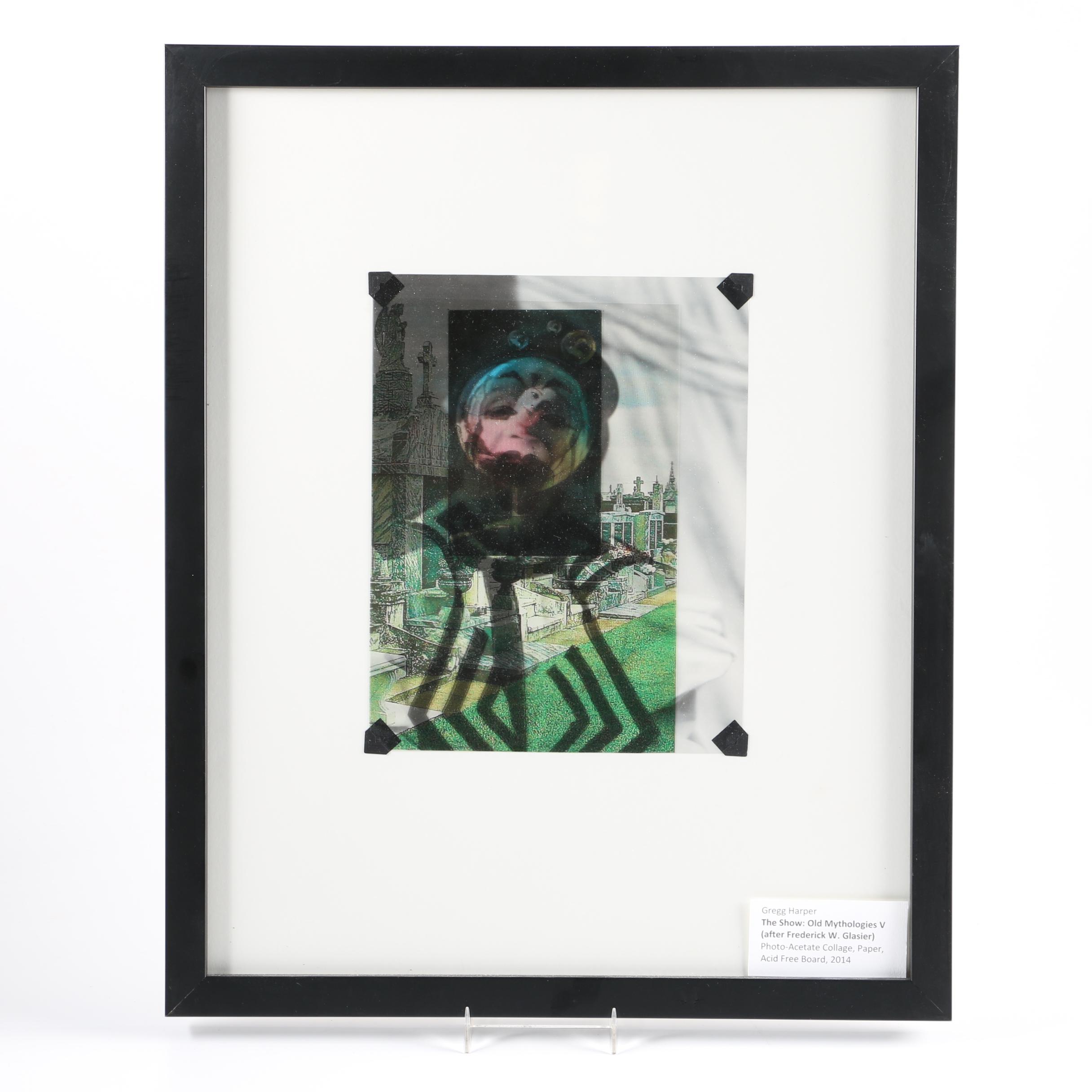 Gregg Harper Photo-Acetate Collage "The Show: Old Mythologies V (After Frederick W. Glasier)"