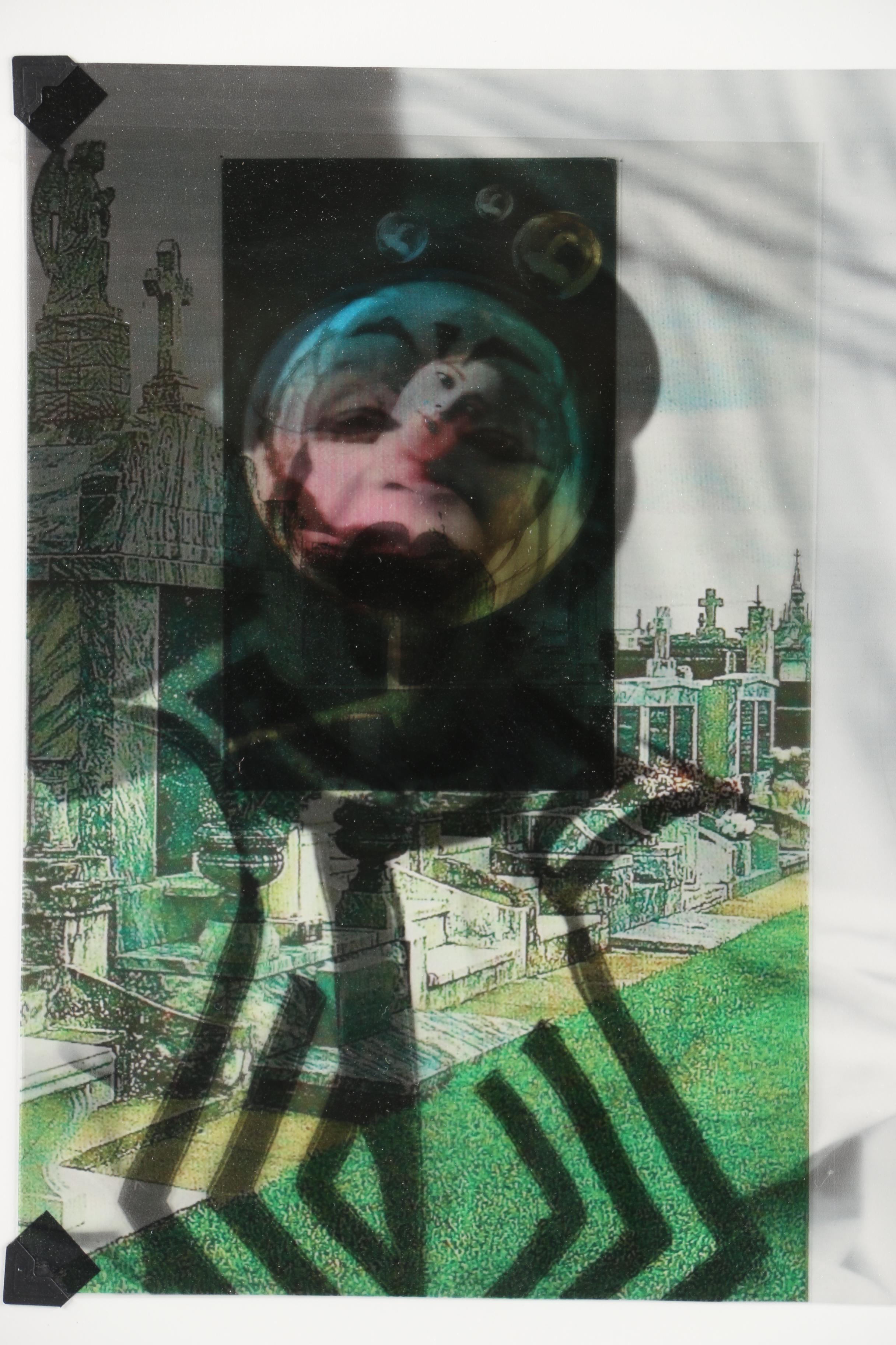 Gregg Harper Photo-Acetate Collage "The Show: Old Mythologies V (After Frederick W. Glasier)"