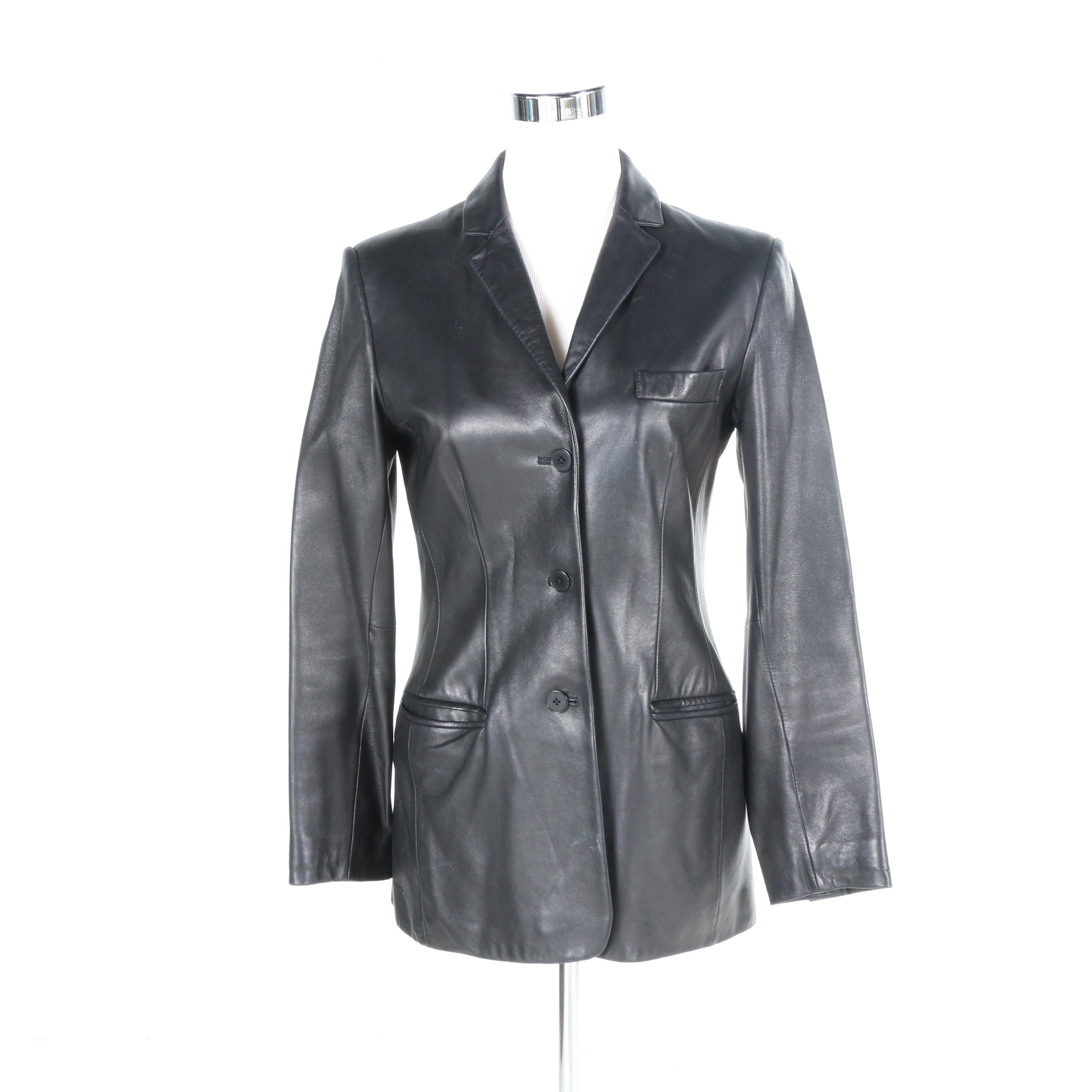 CK Calvin Klein Women's Black Leather Jacket