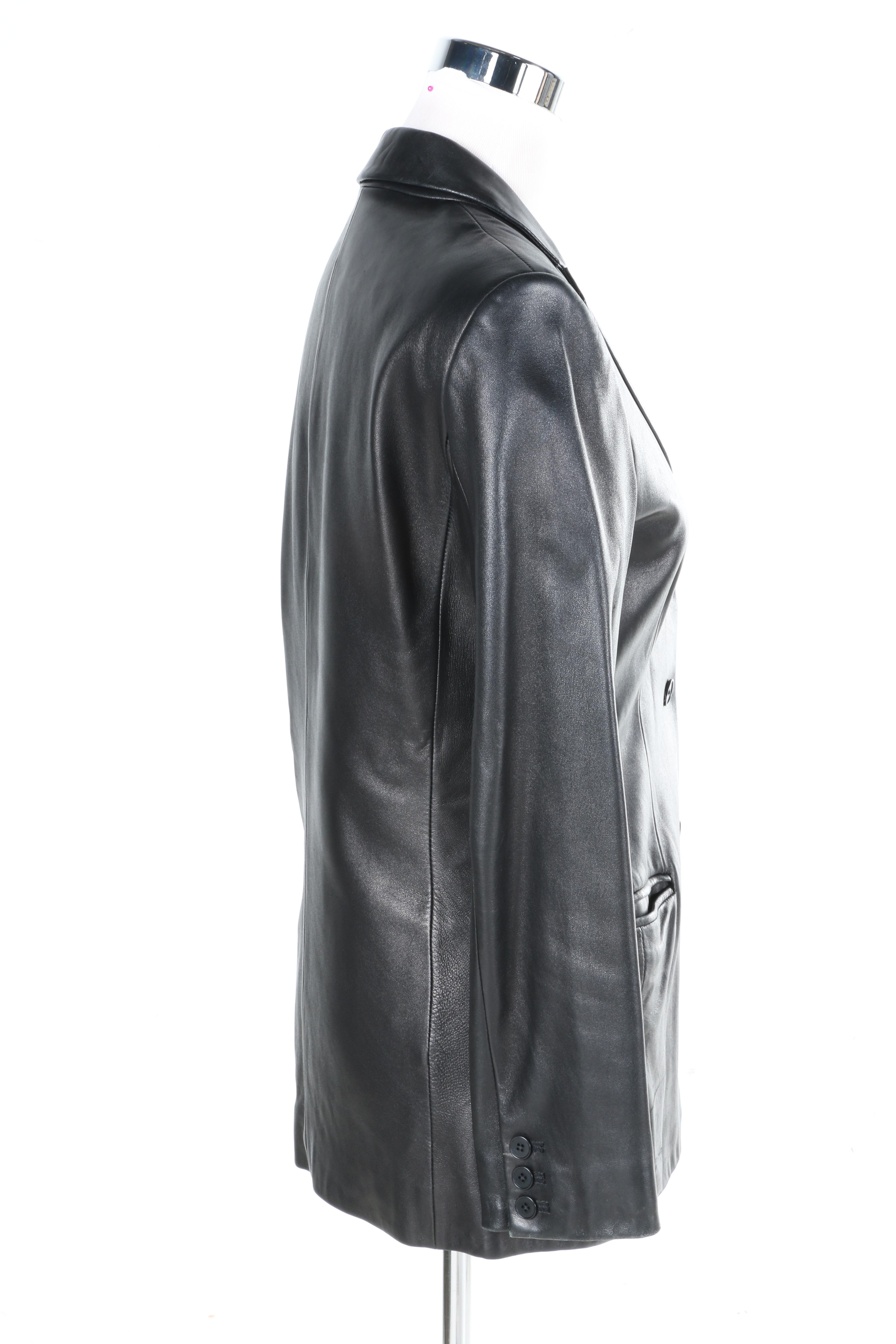 CK Calvin Klein Women's Black Leather Jacket