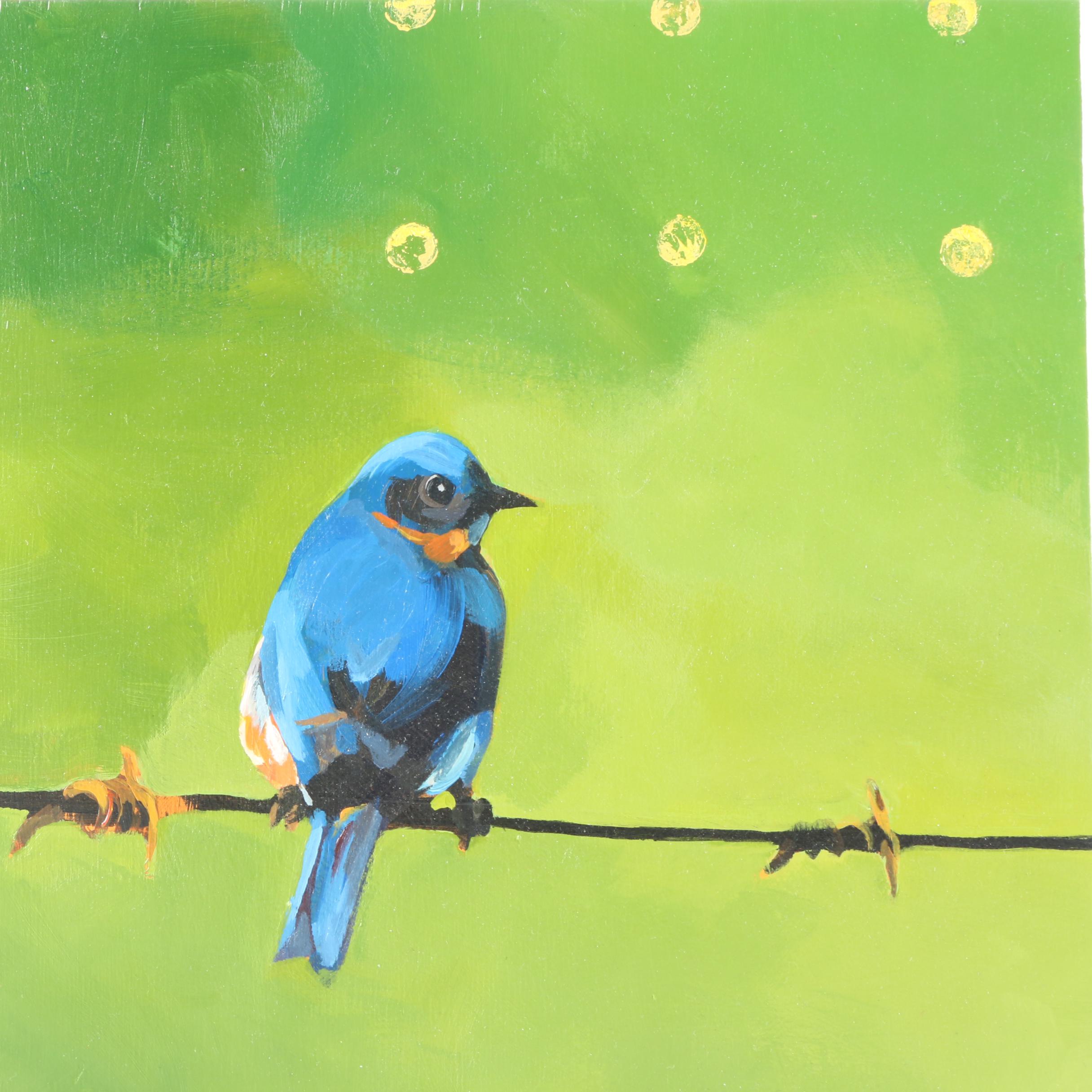 Liz Prescott Acrylic Painting on Panel "Waiting"