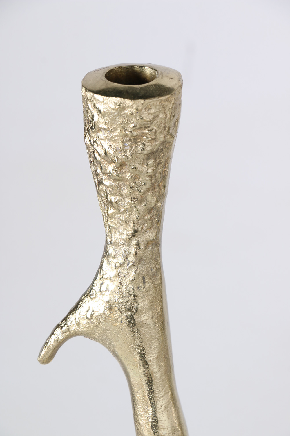 Set of Gold Metal Antler Candlesticks