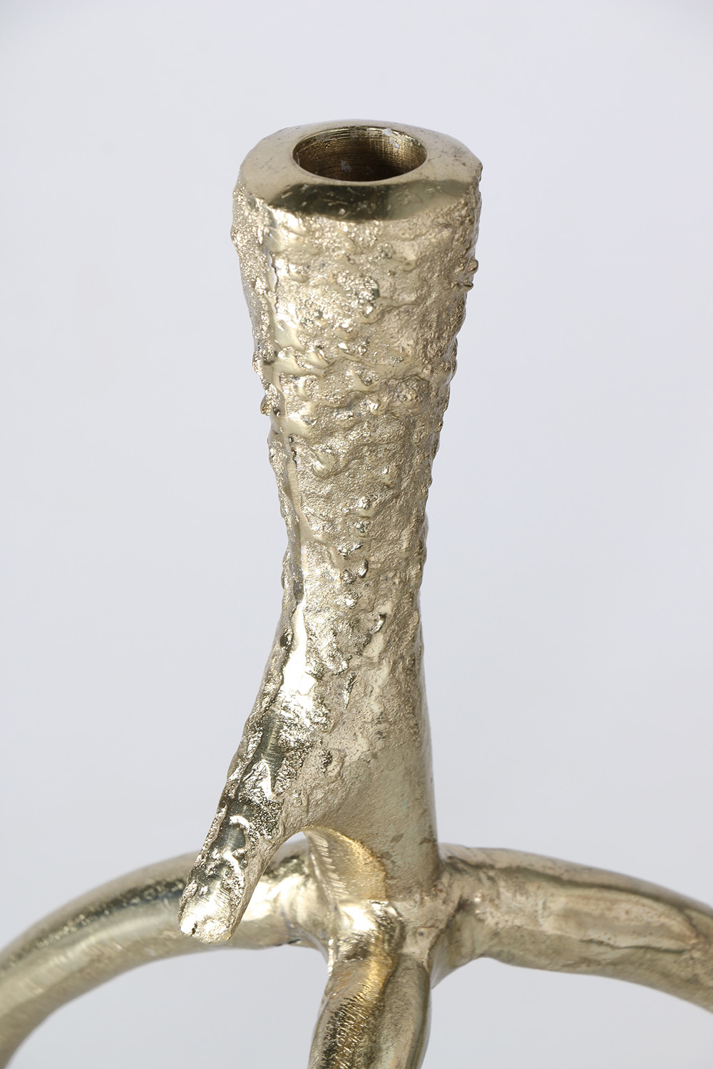 Set of Gold Metal Antler Candlesticks