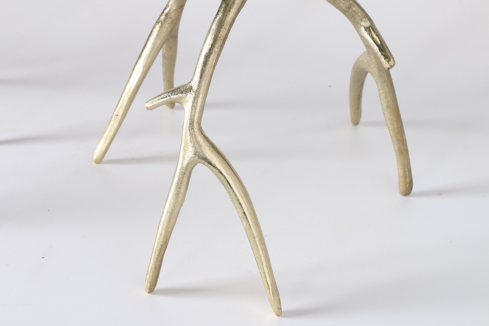 Set of Gold Metal Antler Candlesticks