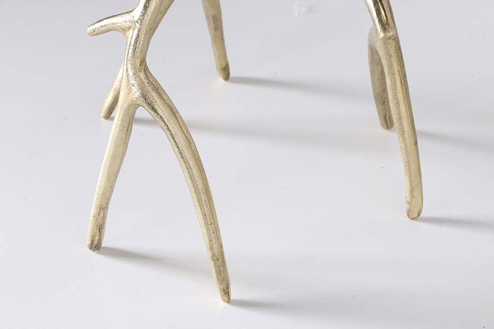 Set of Gold Metal Antler Candlesticks