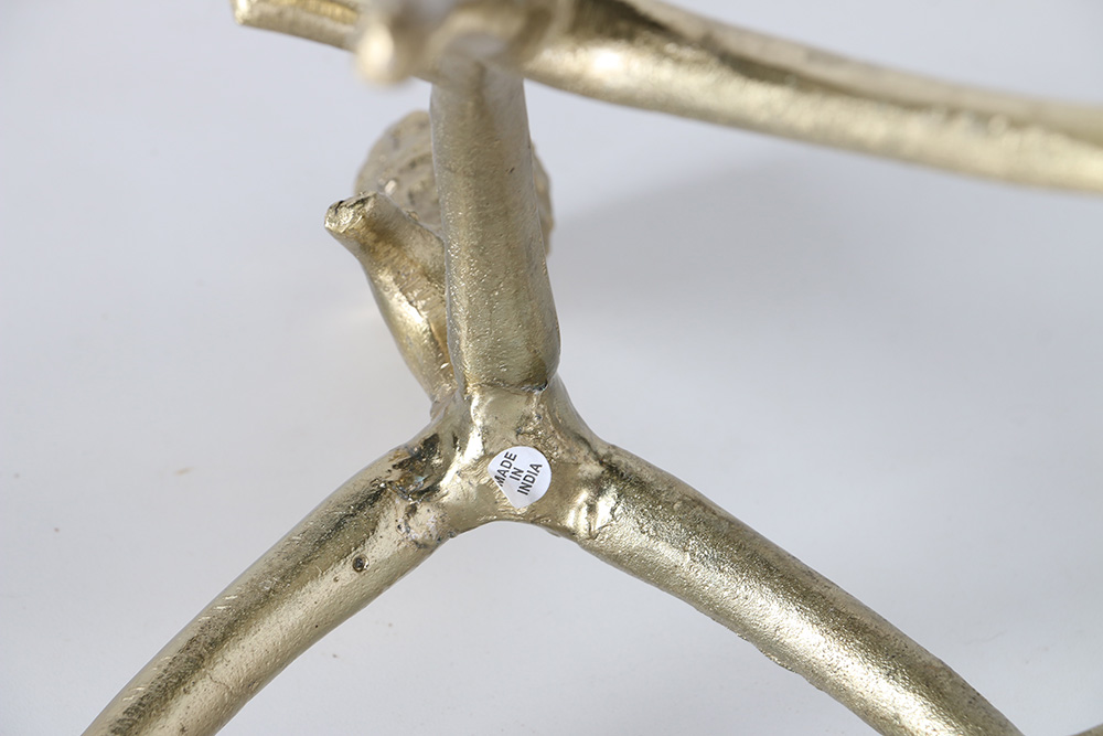 Set of Gold Metal Antler Candlesticks