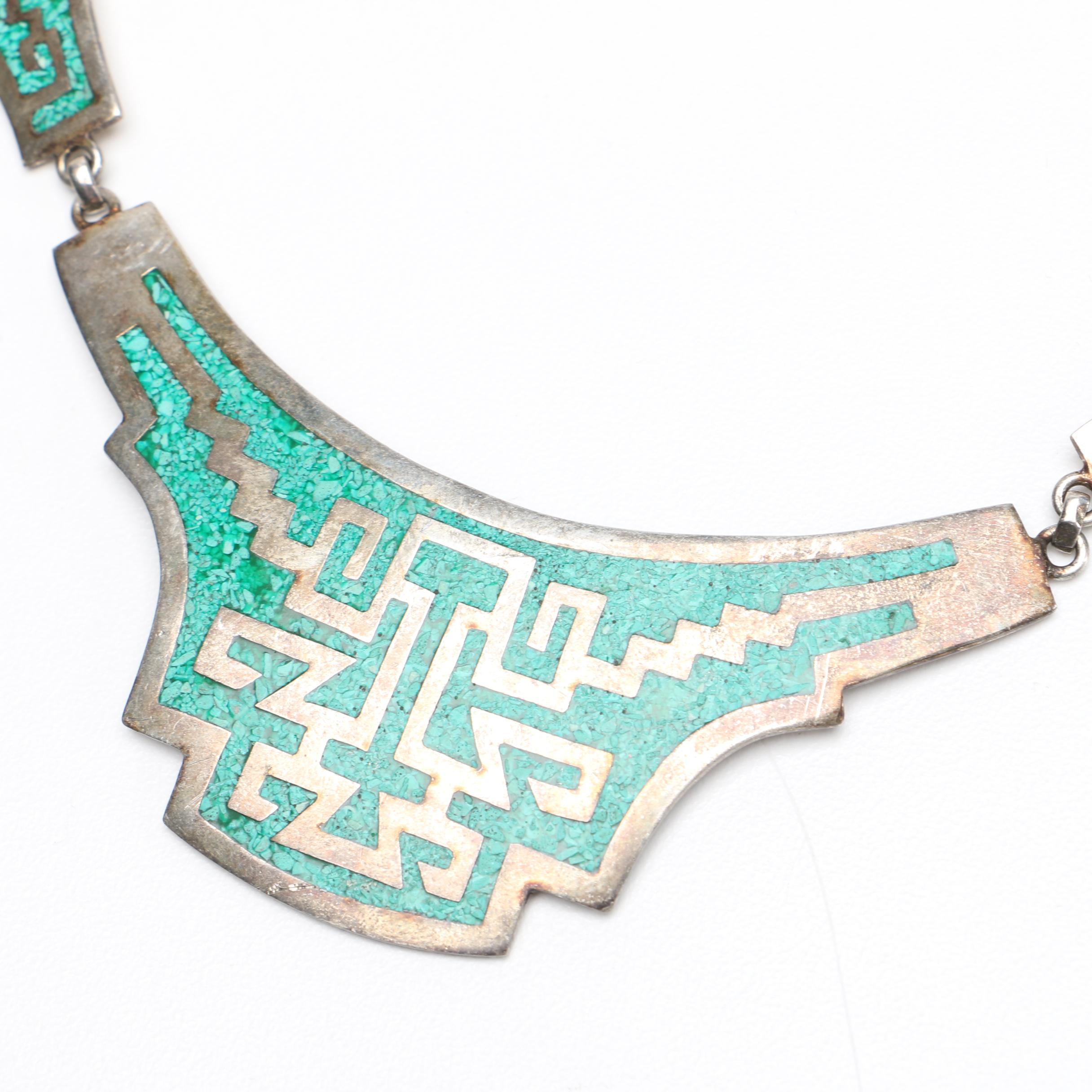 Silver Tone Jewelry With Turquoise and Other Stones