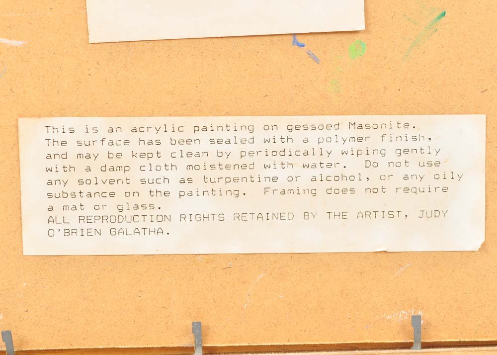 Judy O'Brien Galatha Original Acrylic Painting on Board