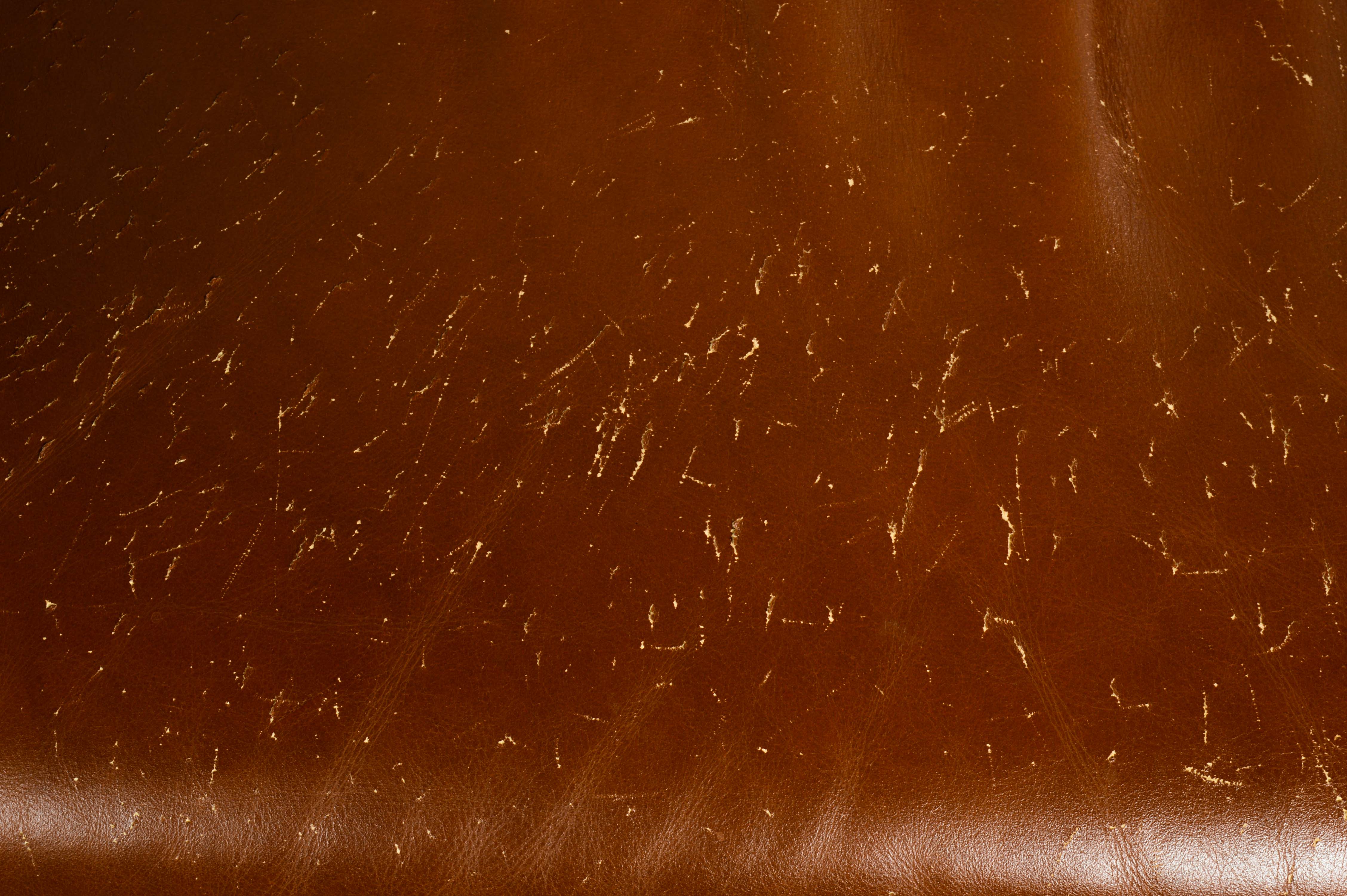 Vintage Mission Style Brown Leather Upholstered Chair