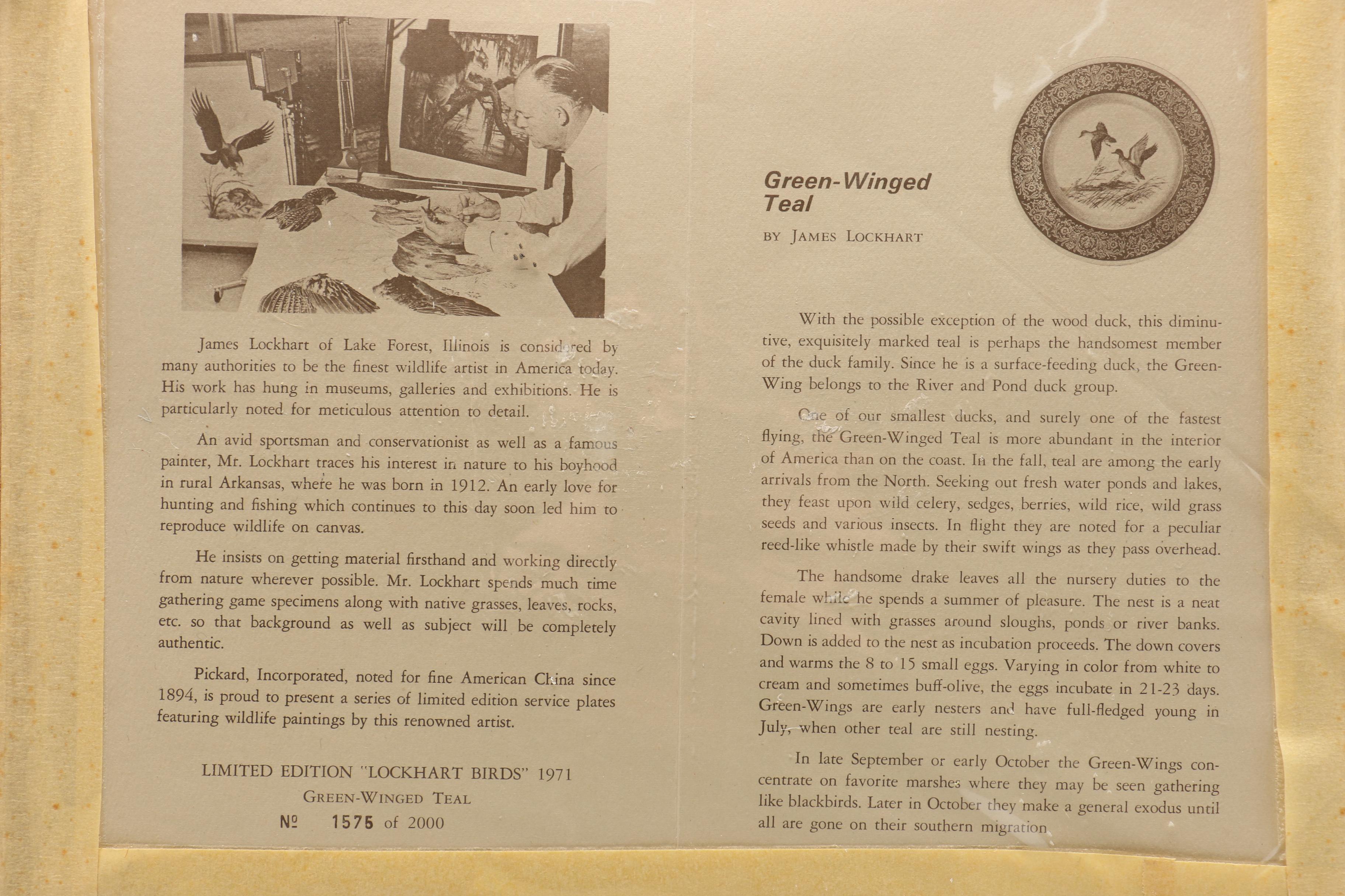 Set of Framed James Lockhart Decorative Plates