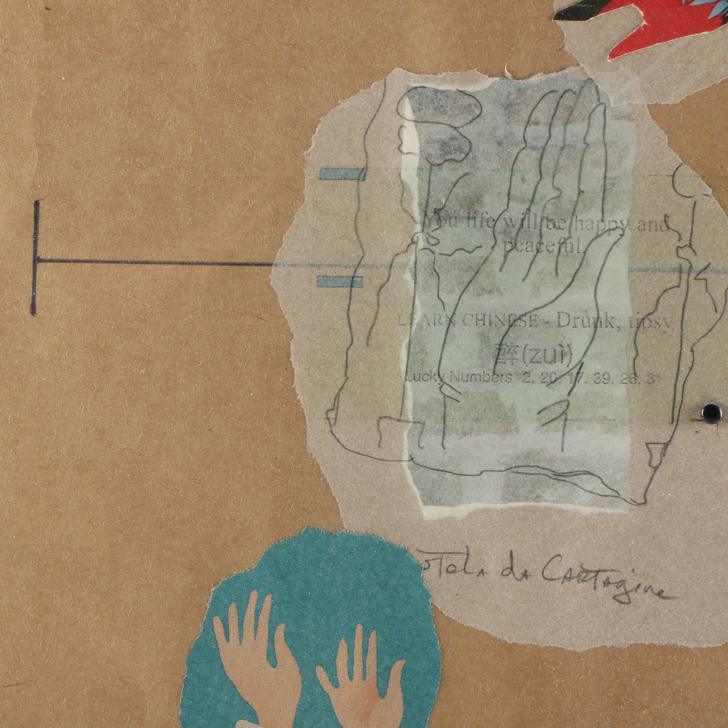 Gregg Harper Mixed Media Collage on Canvas "The Simple Explanation"