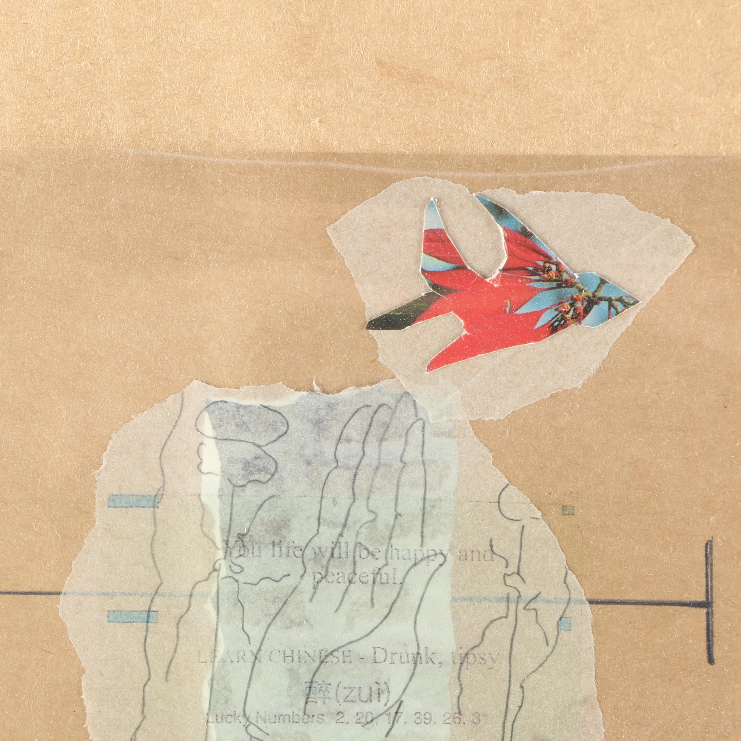 Gregg Harper Mixed Media Collage on Canvas "The Simple Explanation"