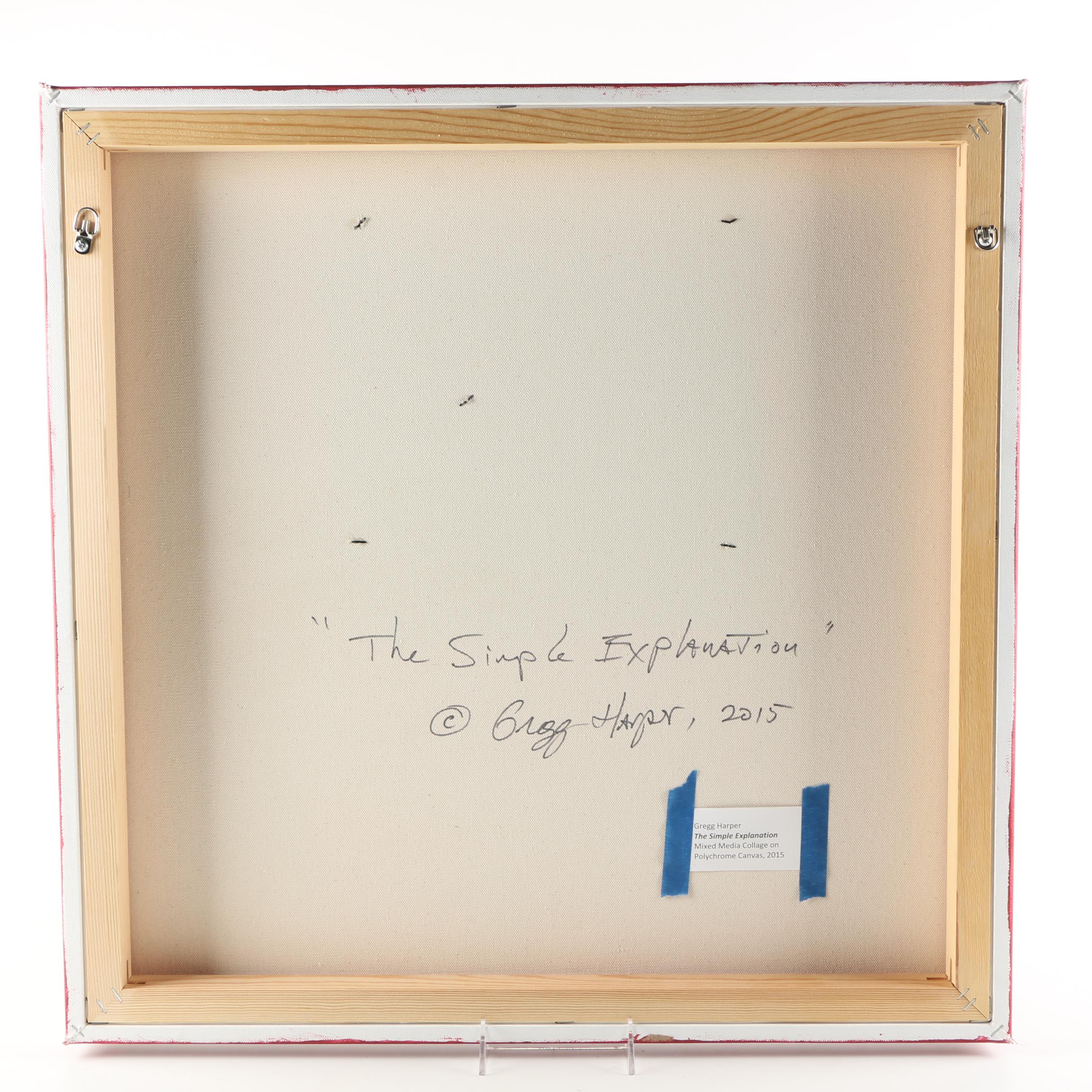 Gregg Harper Mixed Media Collage on Canvas "The Simple Explanation"
