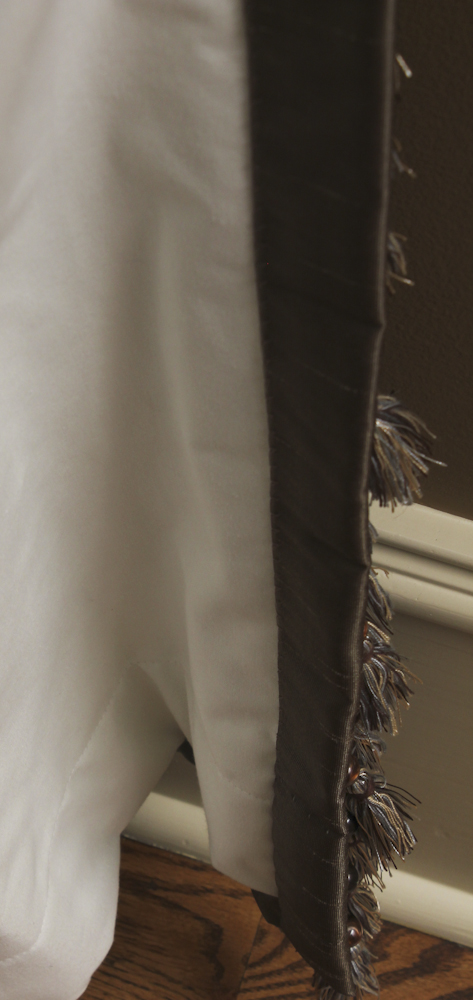 Custom Made Cornflower Blue Silk Drapery Set with Hardware