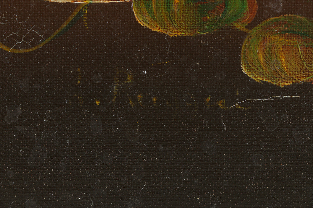 R. Ruggeri Oil Painting on Canvas Floral Still Life