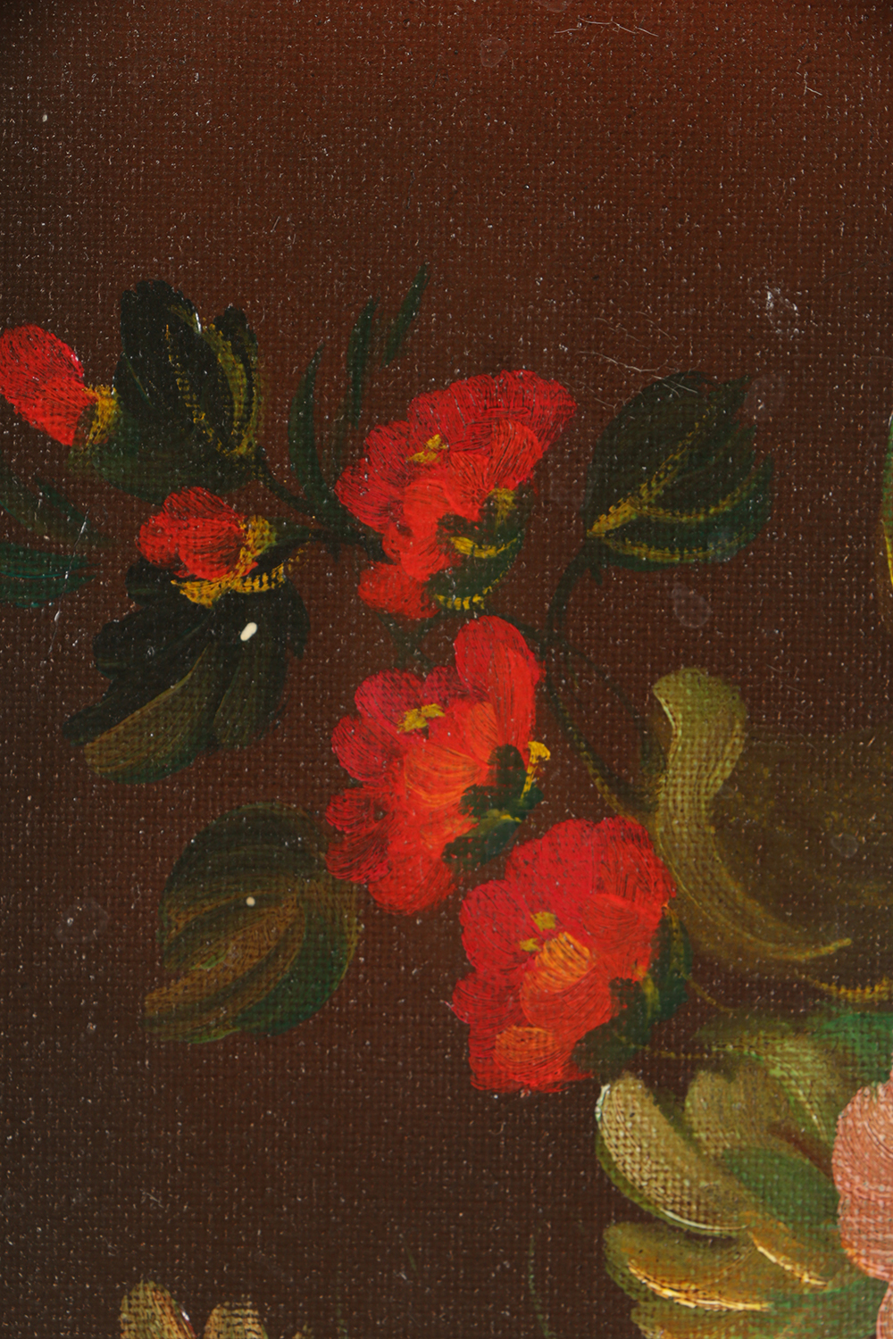 R. Ruggeri Oil Painting on Canvas Floral Still Life