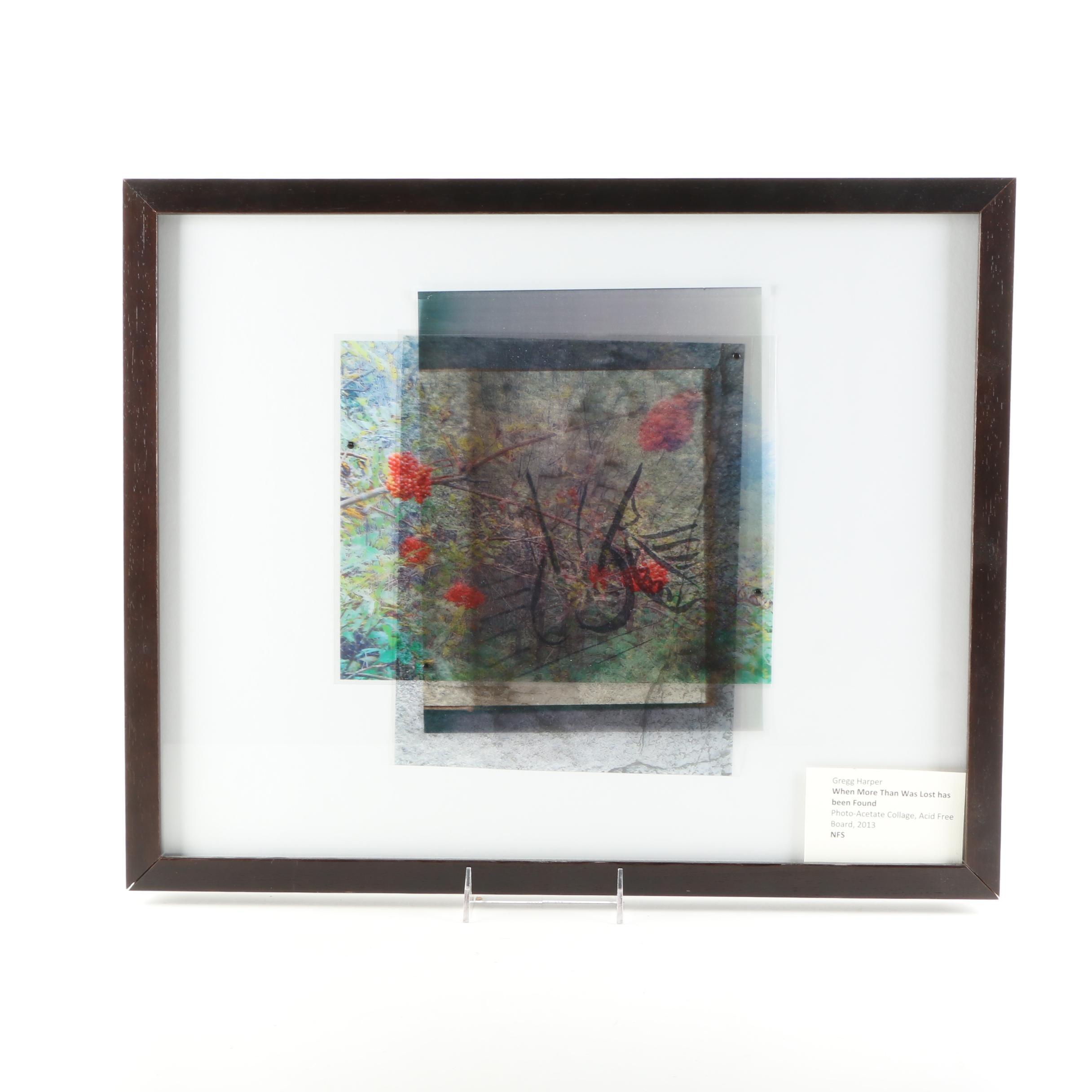 Gregg Harper Photo-Acetate Collage "When More Than Was Lost has been Found"