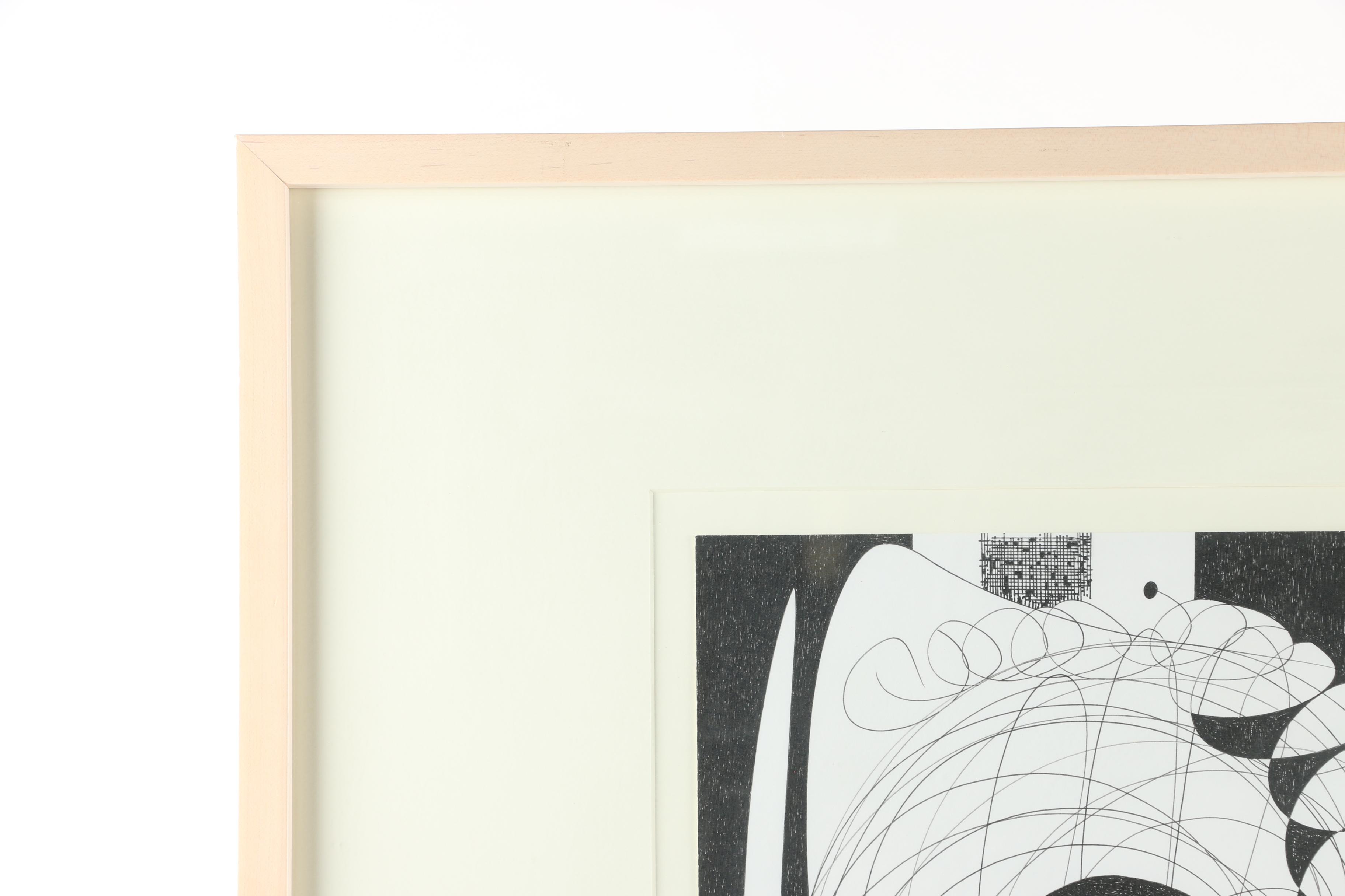 Haynes Ownby Ink on Paper Drawing "Watcher from the Edge"