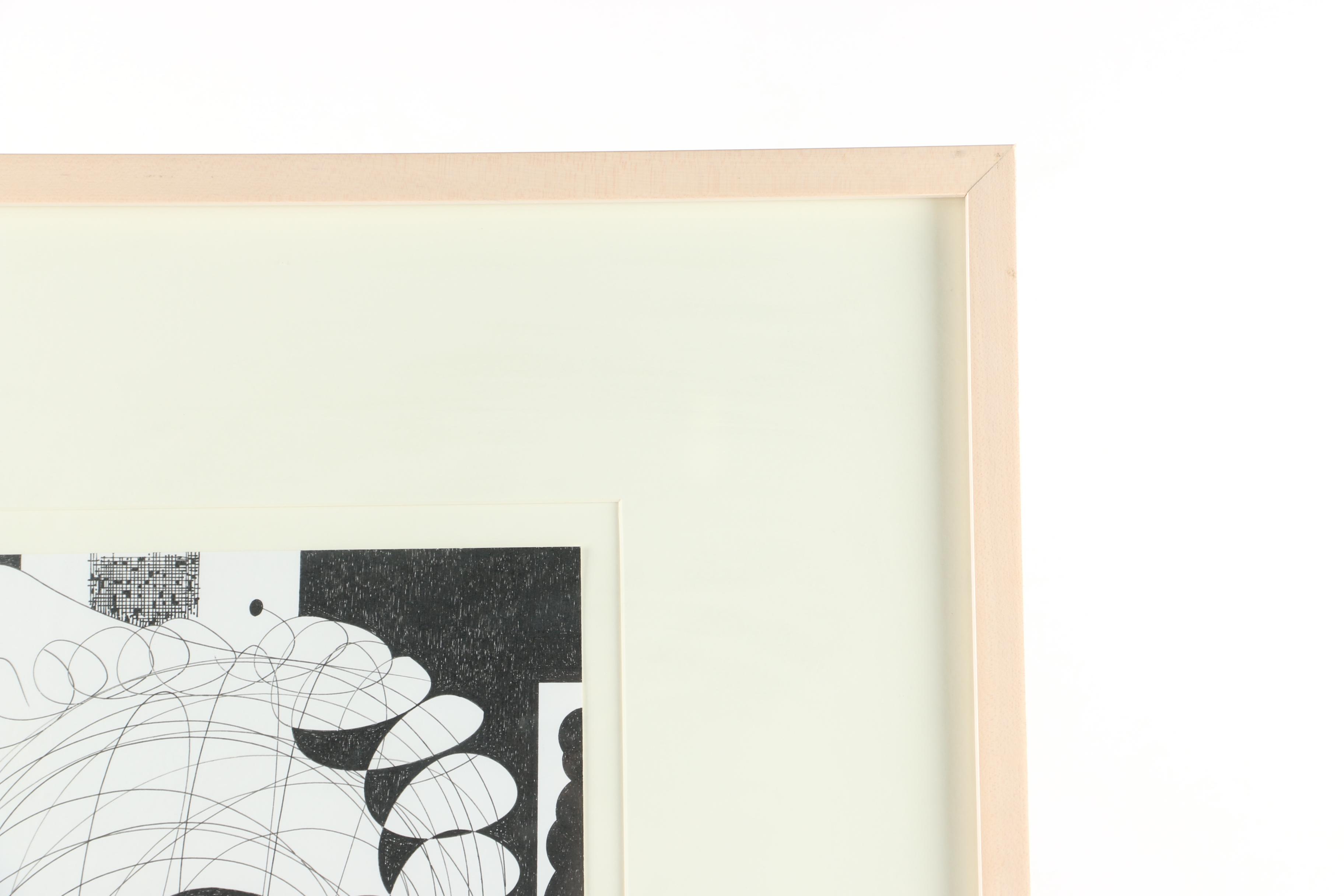 Haynes Ownby Ink on Paper Drawing "Watcher from the Edge"