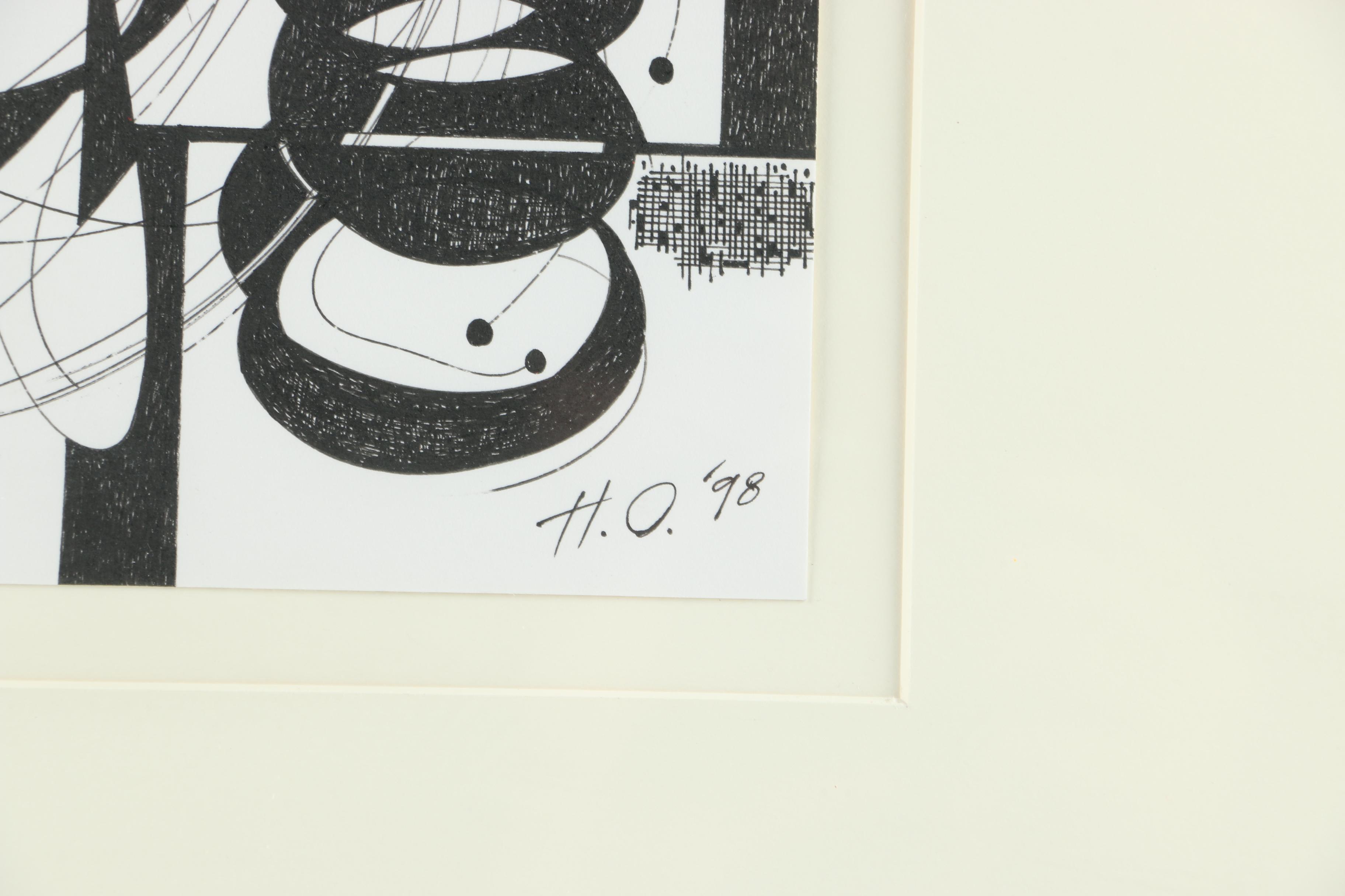 Haynes Ownby Ink on Paper Drawing "Watcher from the Edge"