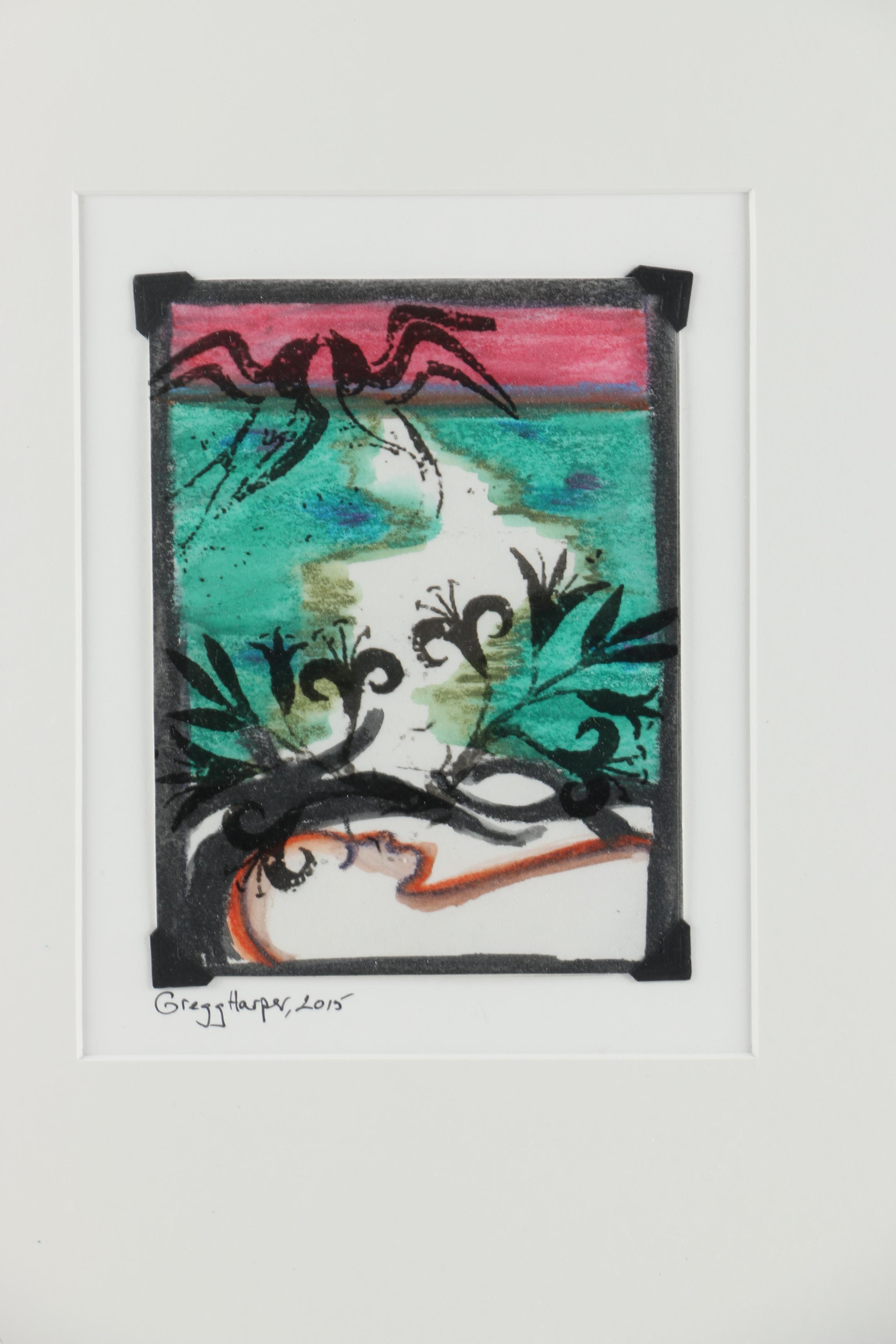 Gregg Harper Photo-Acetate Over Watercolor "Iris: Goddess of Rainbows"