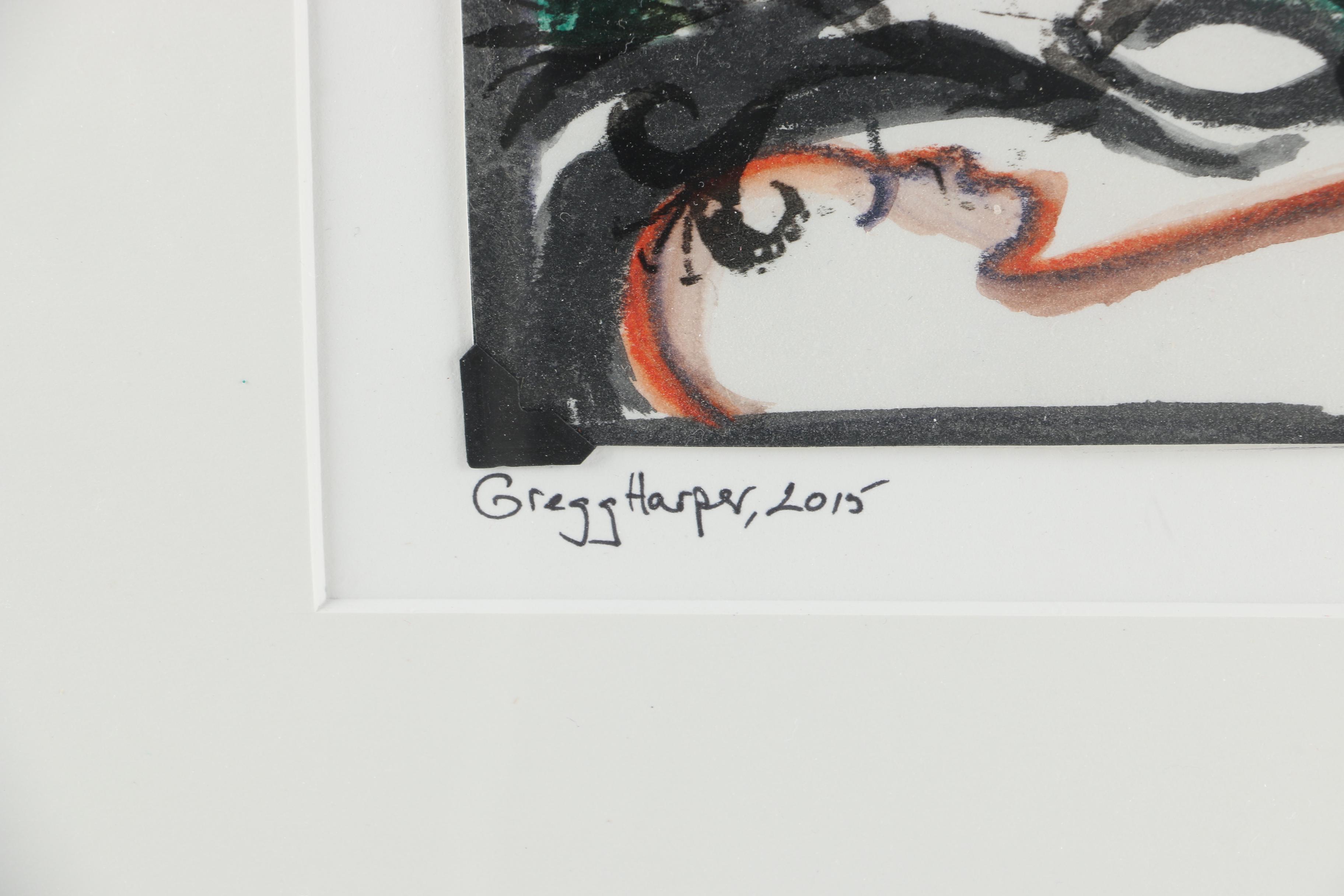 Gregg Harper Photo-Acetate Over Watercolor "Iris: Goddess of Rainbows"