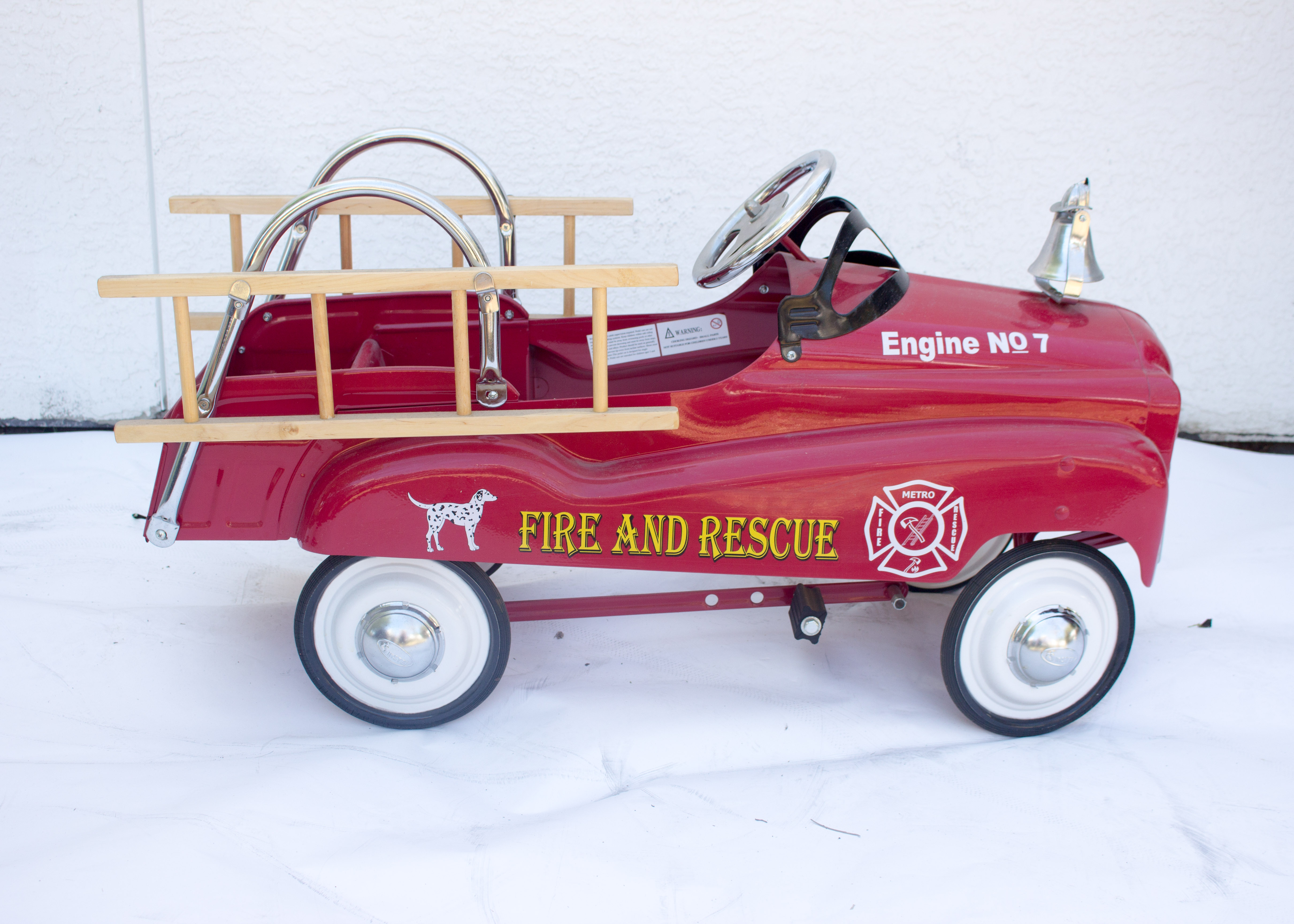 Vintage  Reproduction Children's Fire Engine Pedal Car