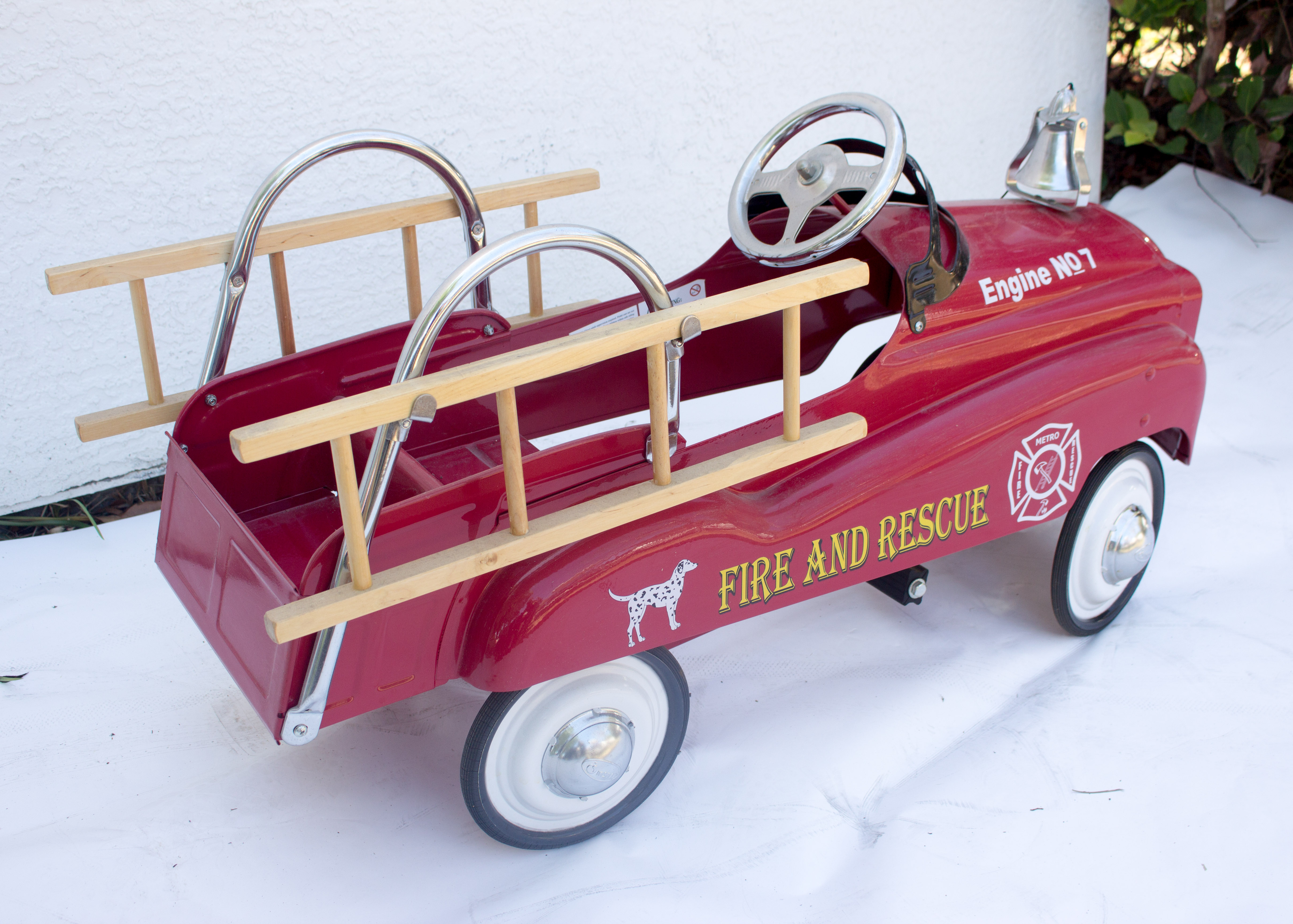 Vintage  Reproduction Children's Fire Engine Pedal Car