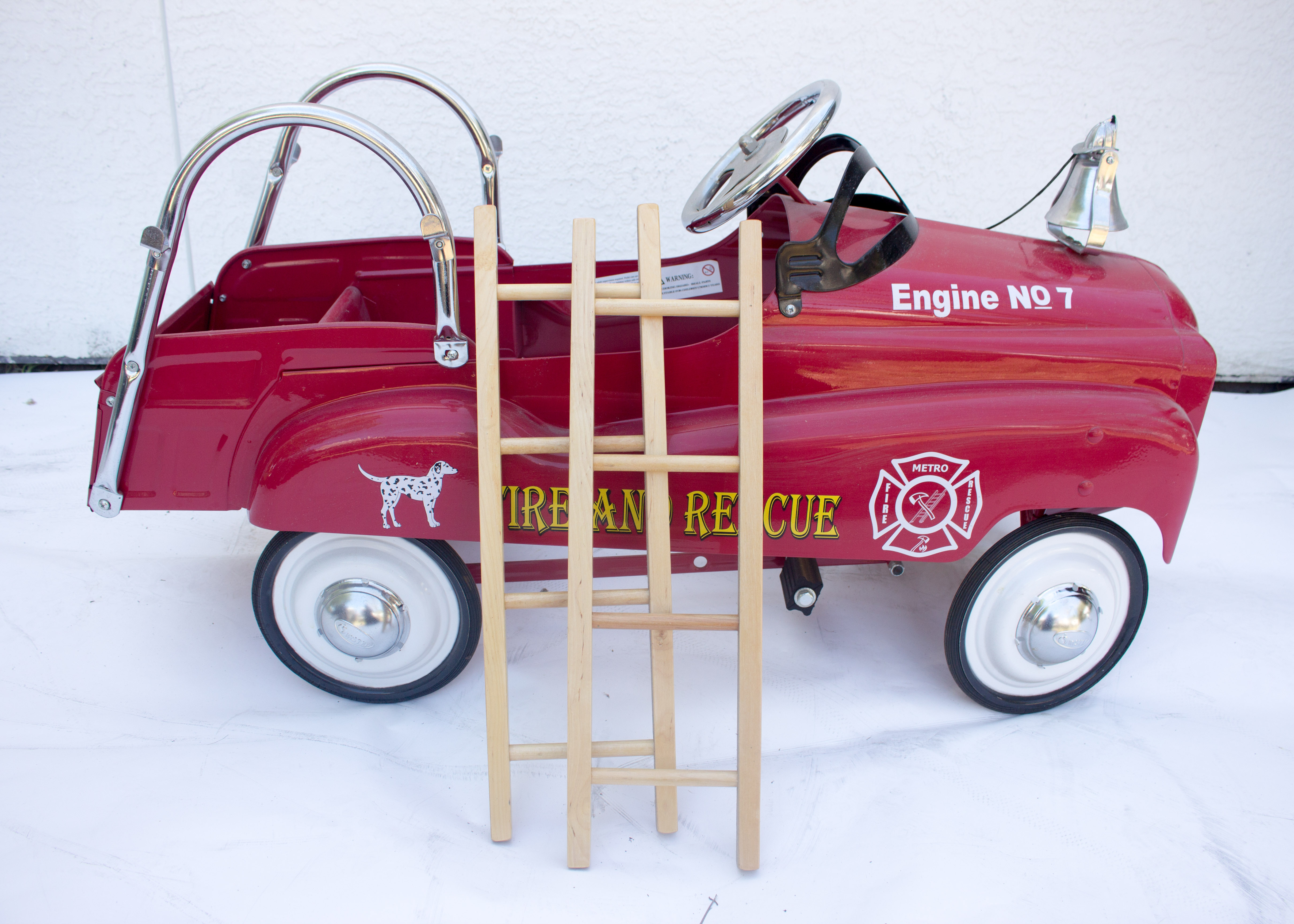 Vintage  Reproduction Children's Fire Engine Pedal Car