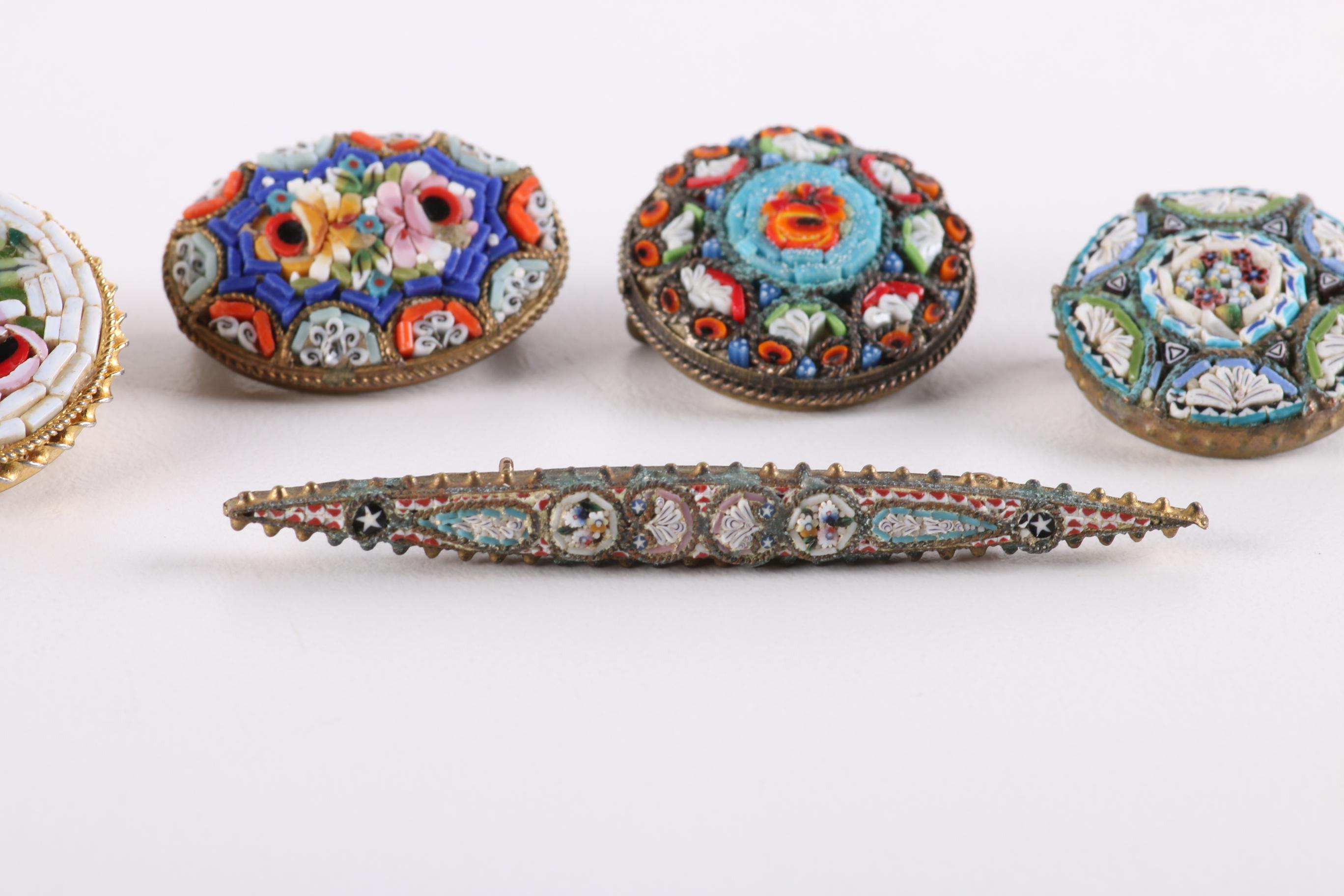 Vintage Italian Micro Mosaic Brooches