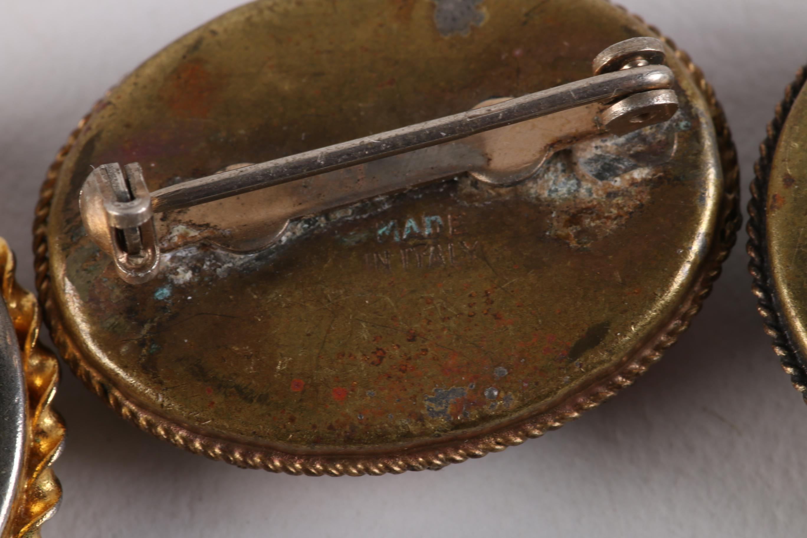 Vintage Italian Micro Mosaic Brooches