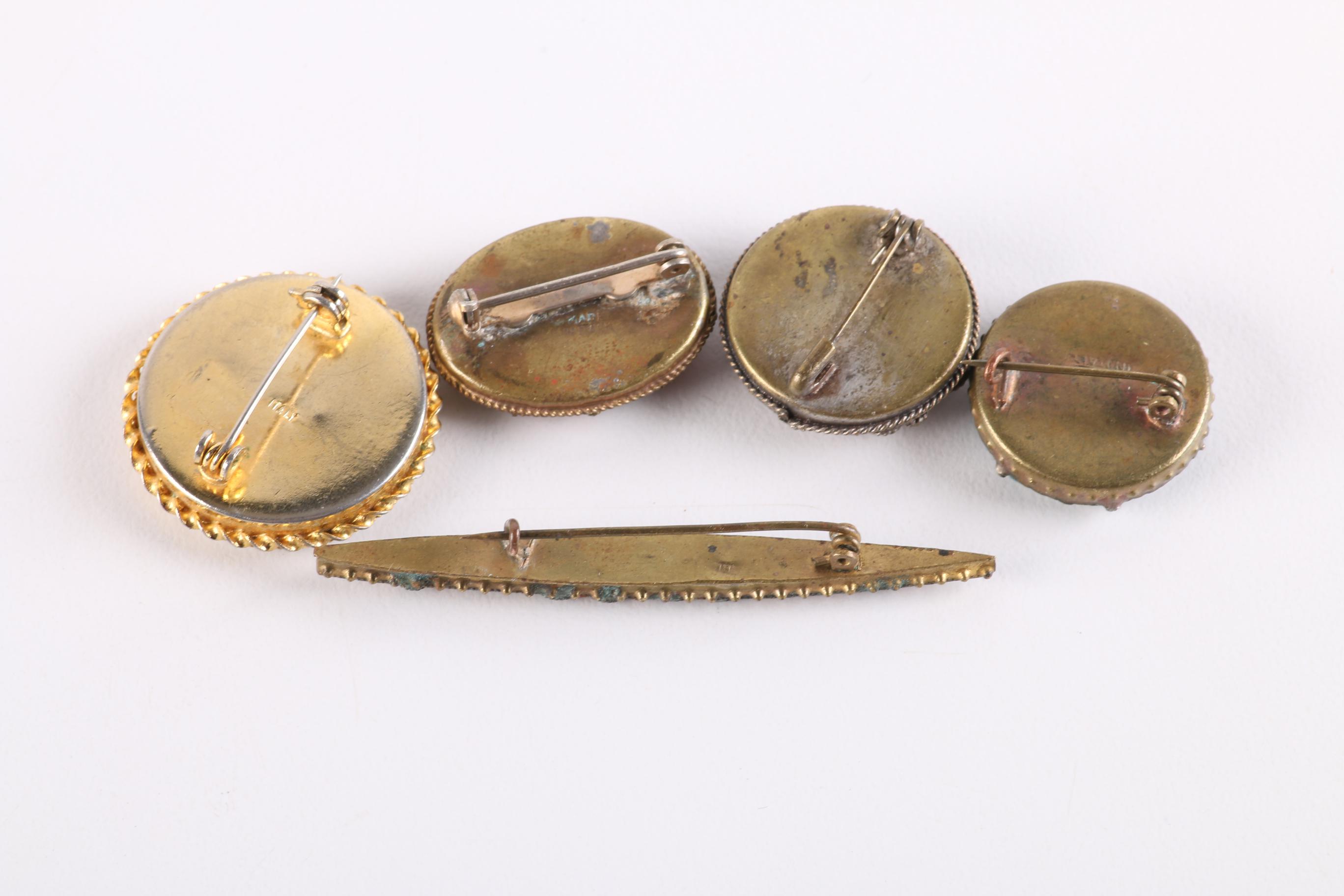 Vintage Italian Micro Mosaic Brooches