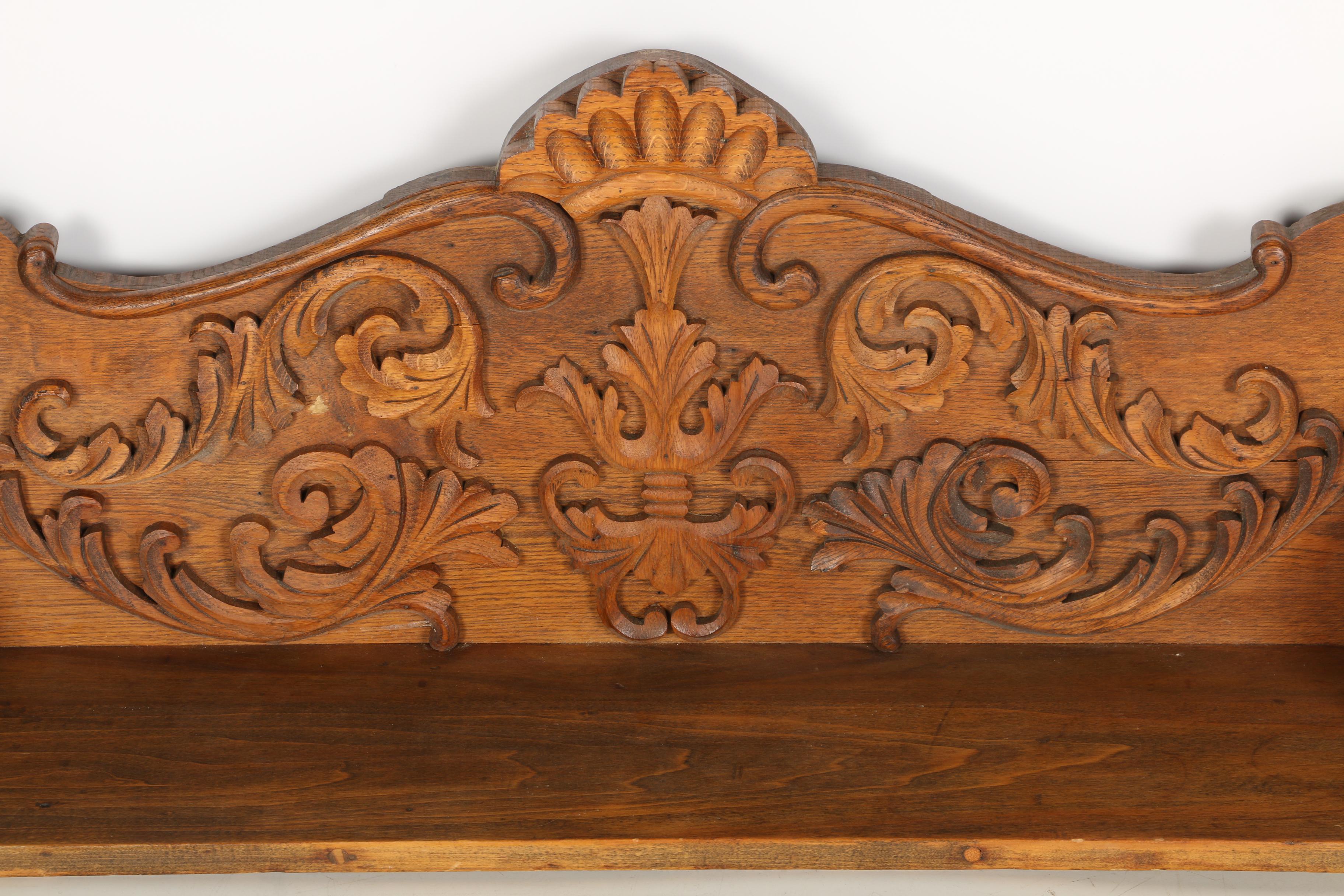 Antique Oak Wall Shelf