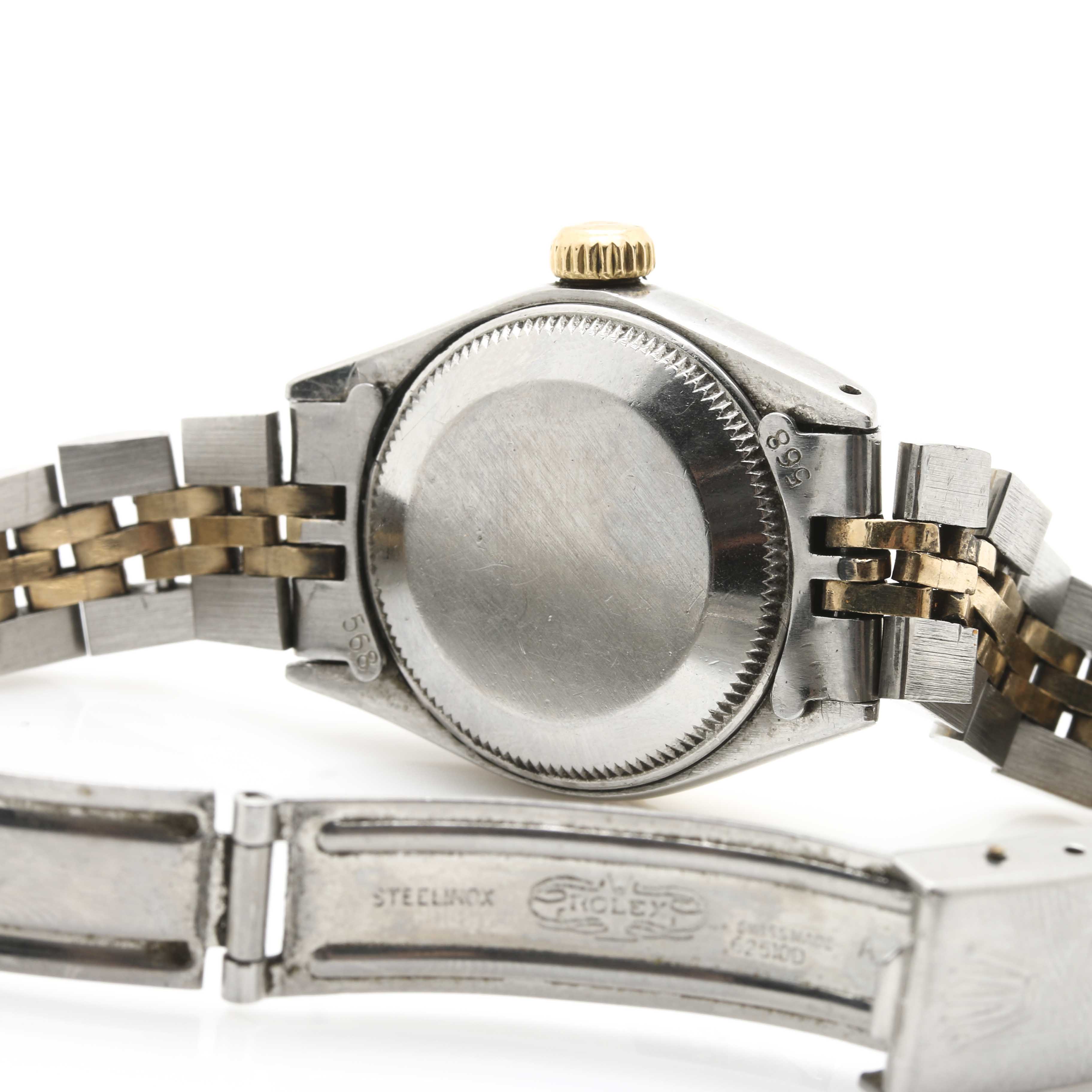 Vintage Rolex 14K Yellow Gold and Stainless Steel Oyster Perpetual Date Watch