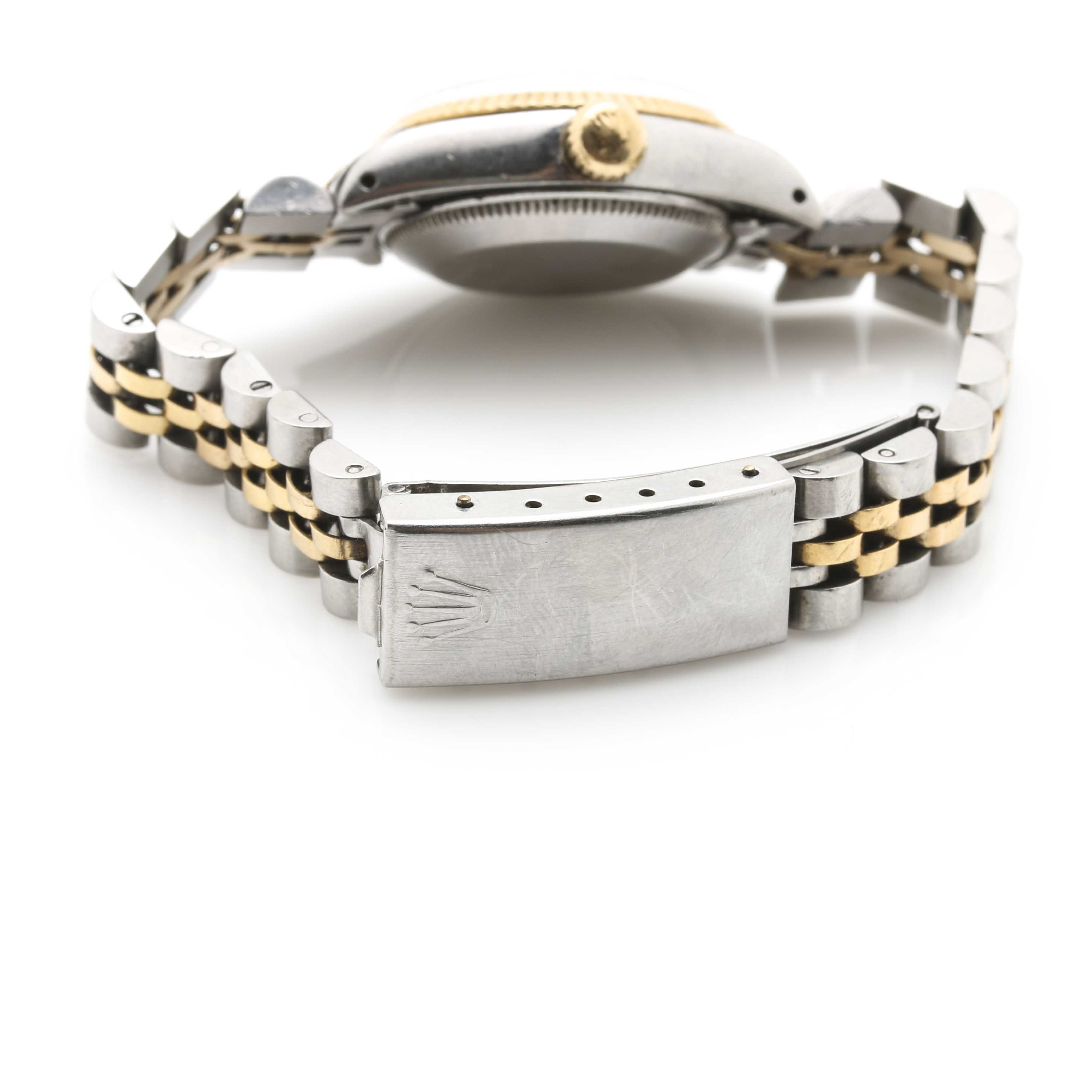 Vintage Rolex 14K Yellow Gold and Stainless Steel Oyster Perpetual Date Watch