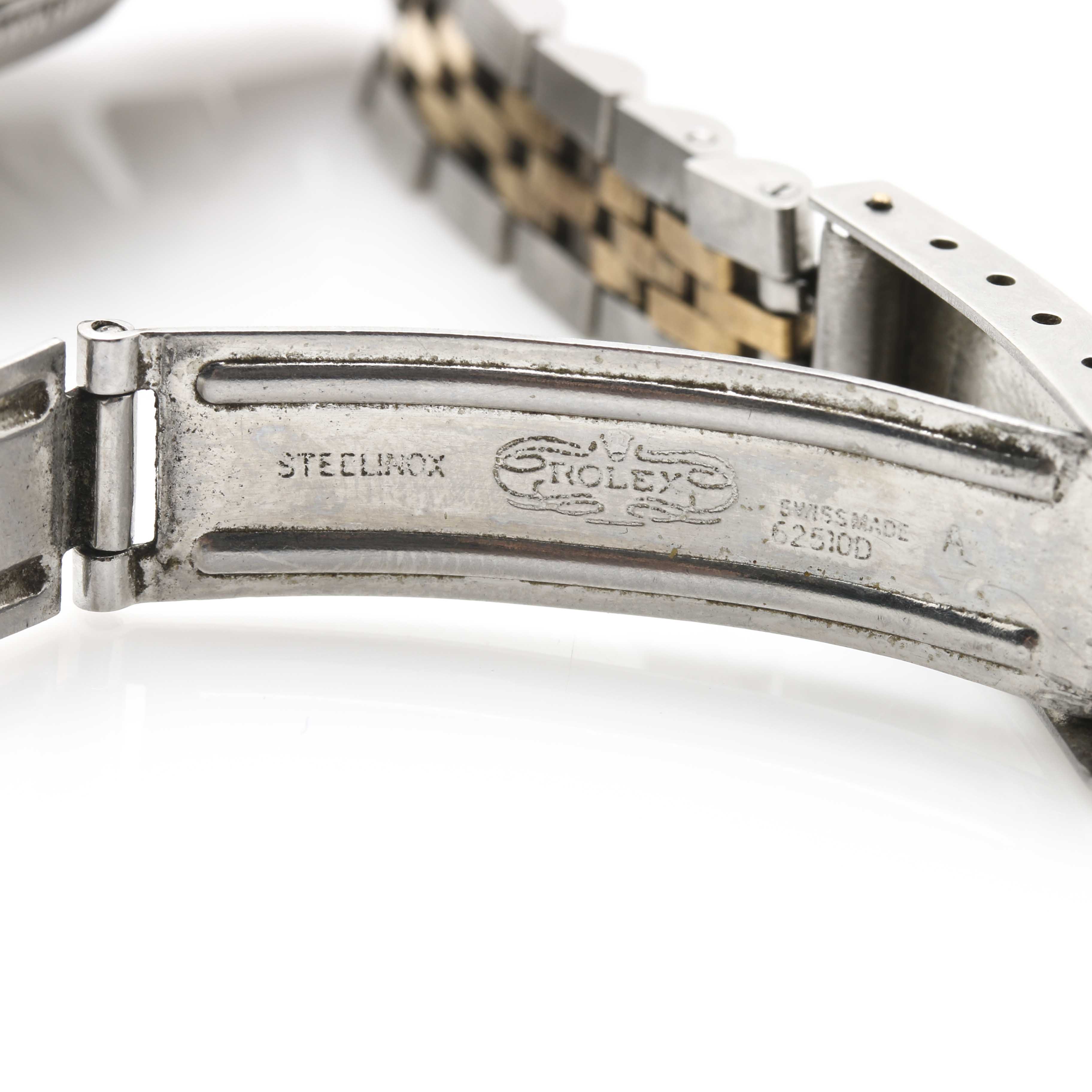 Vintage Rolex 14K Yellow Gold and Stainless Steel Oyster Perpetual Date Watch