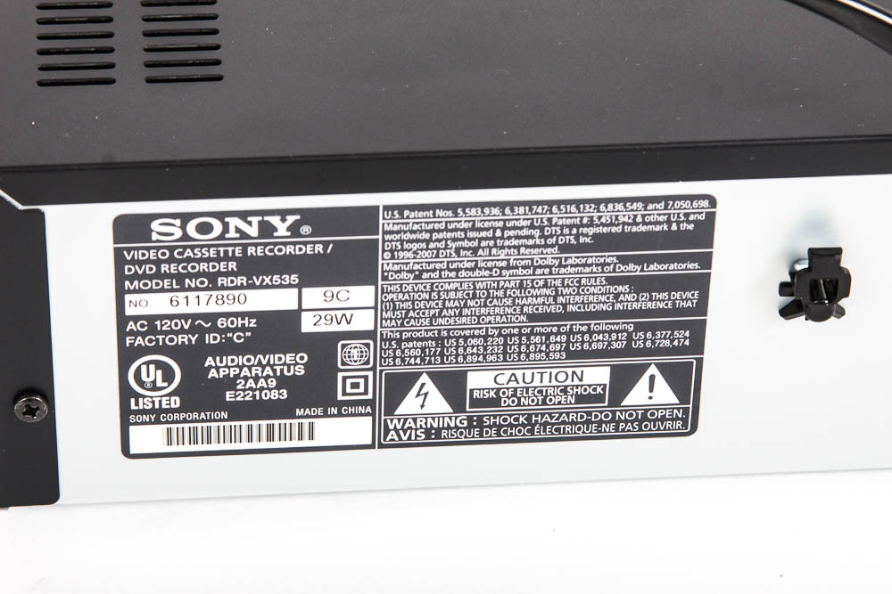 Sony DVD/VHS Player