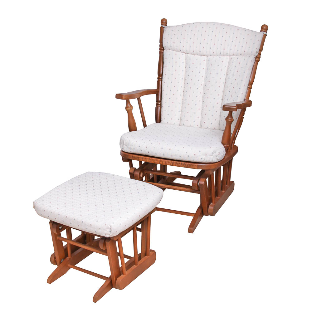 Contemporary Glider Rocker and Ottoman