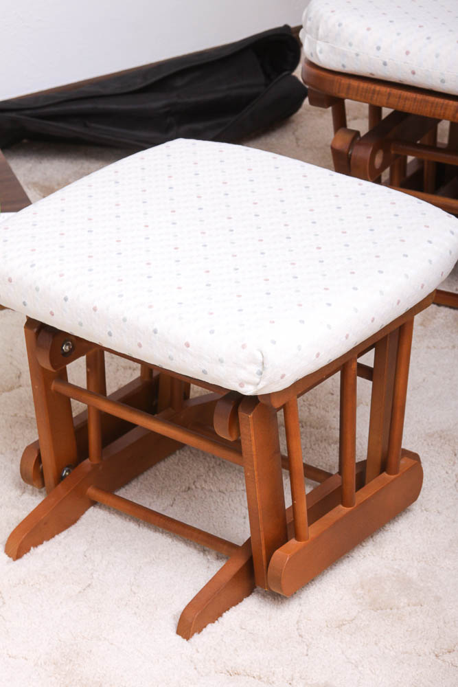 Contemporary Glider Rocker and Ottoman