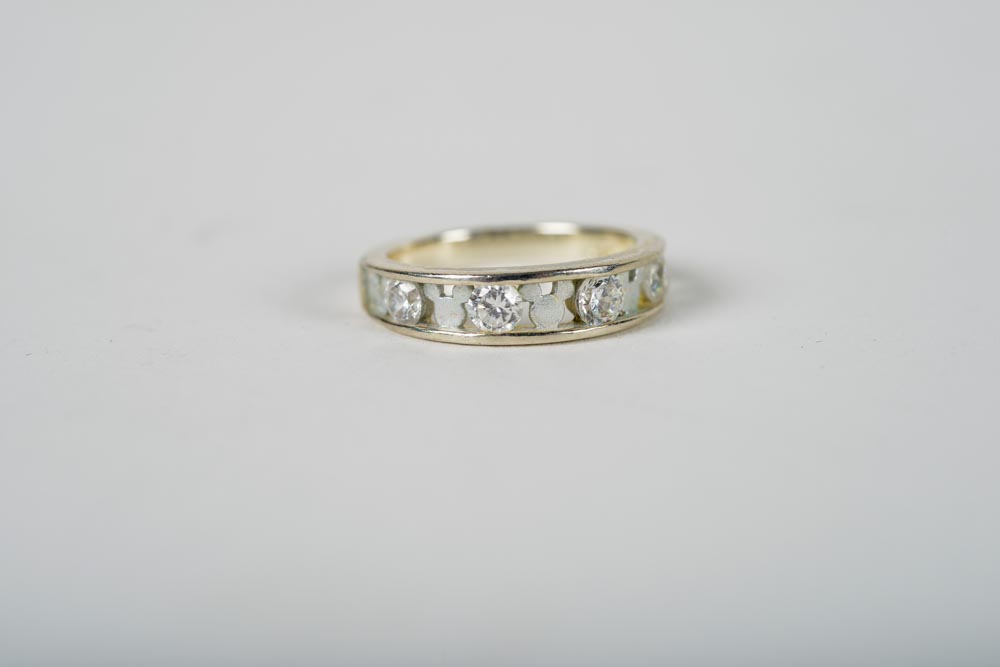 Sterling Silver And Rhinestone Mickey Mouse Ring