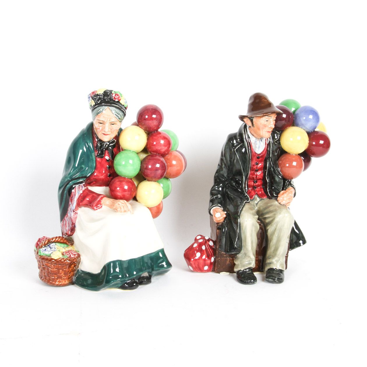 Royal Doulton "The Old Ballon Seller" and "The Balloon Man" Figurines