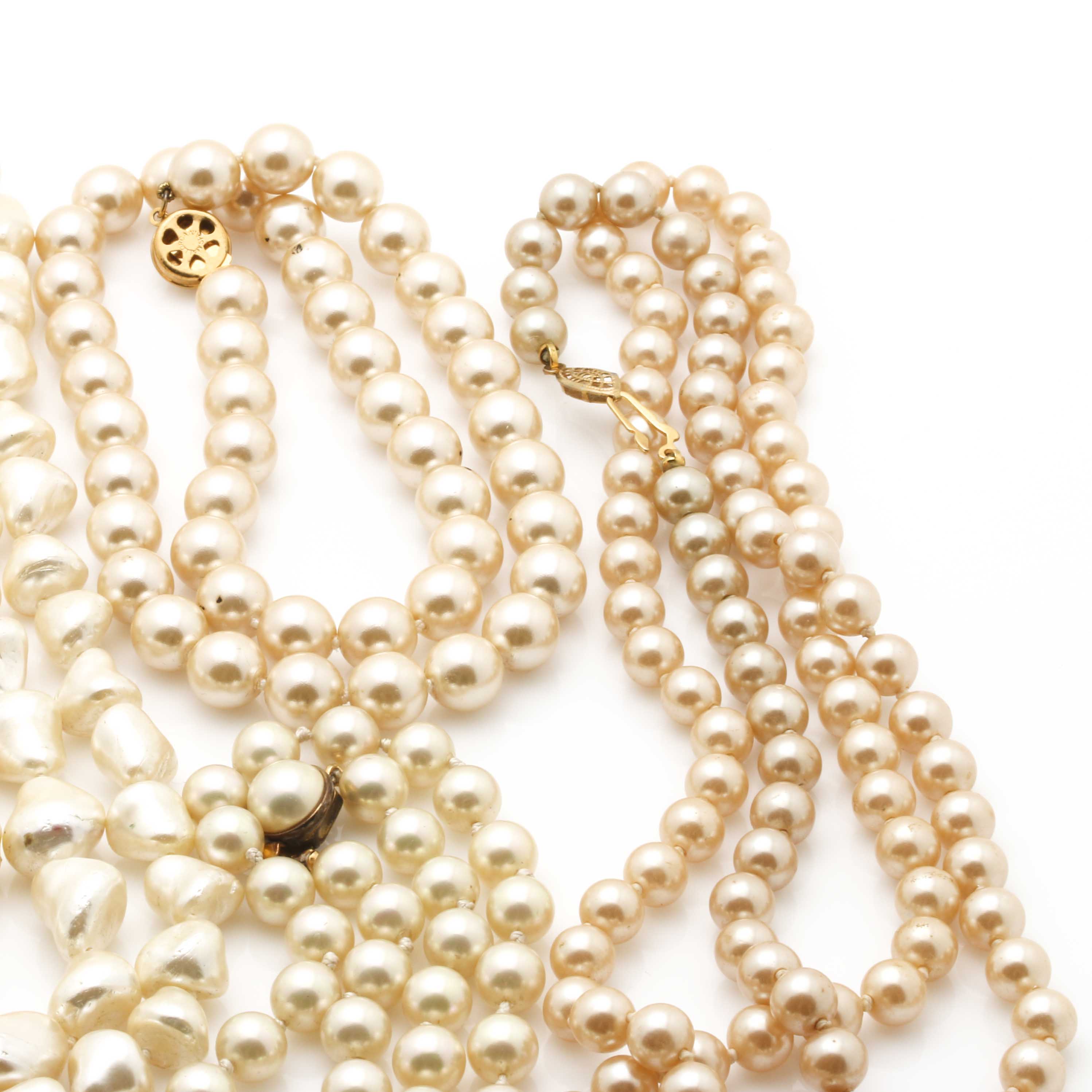 Faux Pearl Jewelry Featuring Christian Dior and Kenneth Lane, Including Sterling Silver Findings