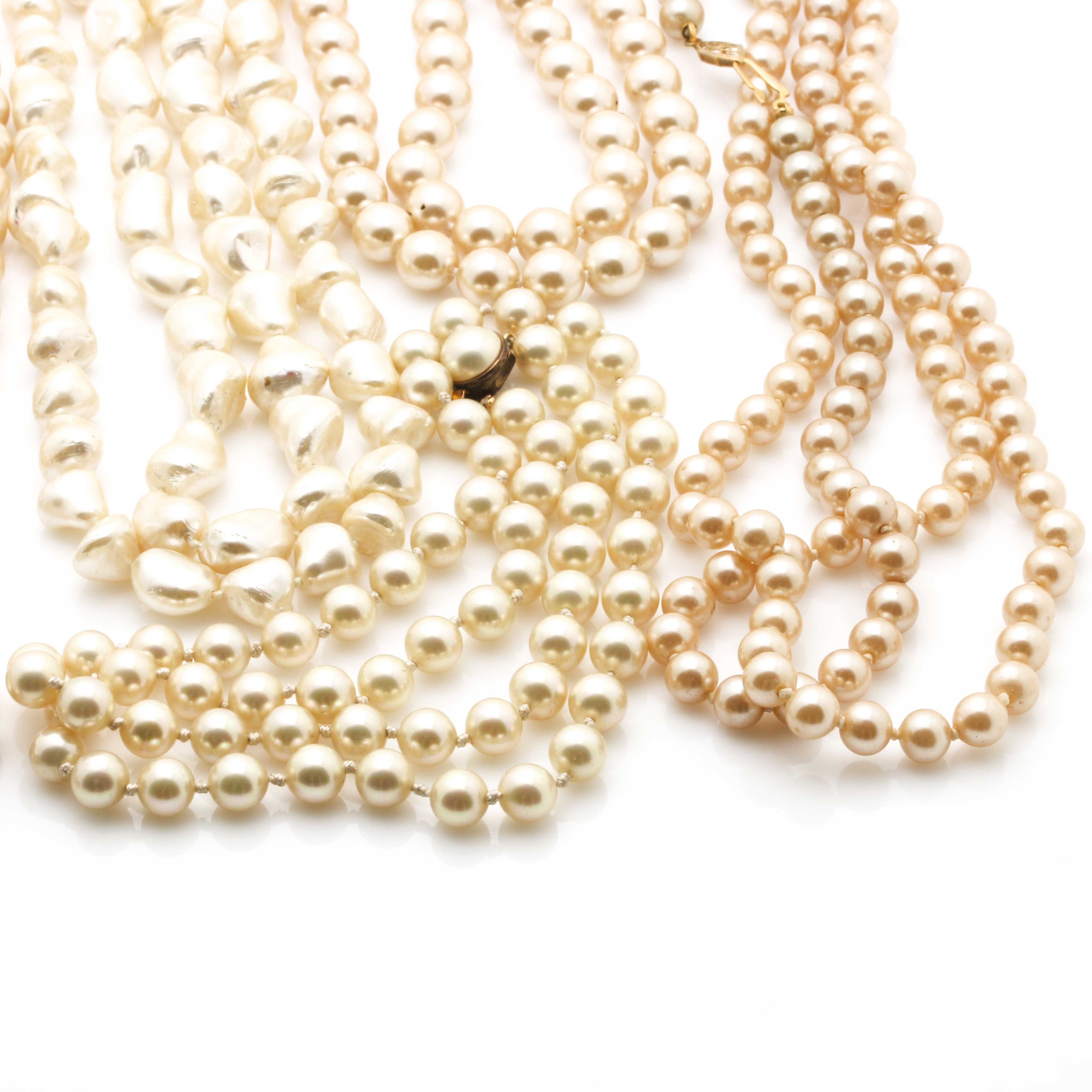 Faux Pearl Jewelry Featuring Christian Dior and Kenneth Lane, Including Sterling Silver Findings